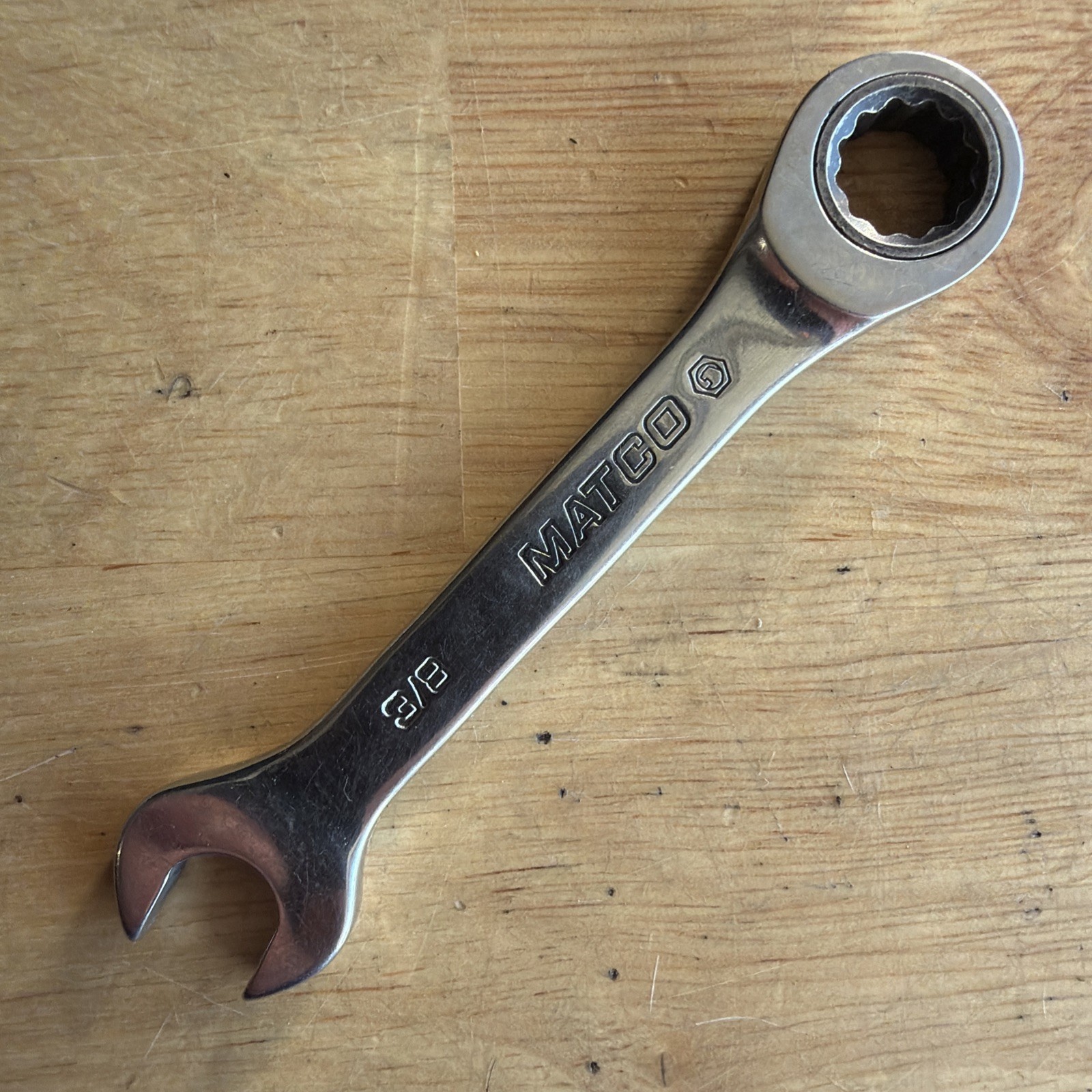 Matco Tools 3/8″ Short Stubby Ratcheting Combination Wrench 12pt GRBS1212 USA