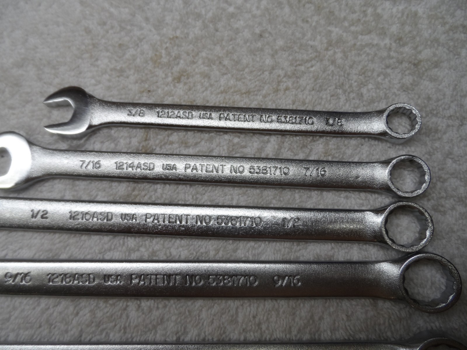 Proto Anti-Slip Design Standard SAE Combination Wrench Set USA 12pt – 7 pcs