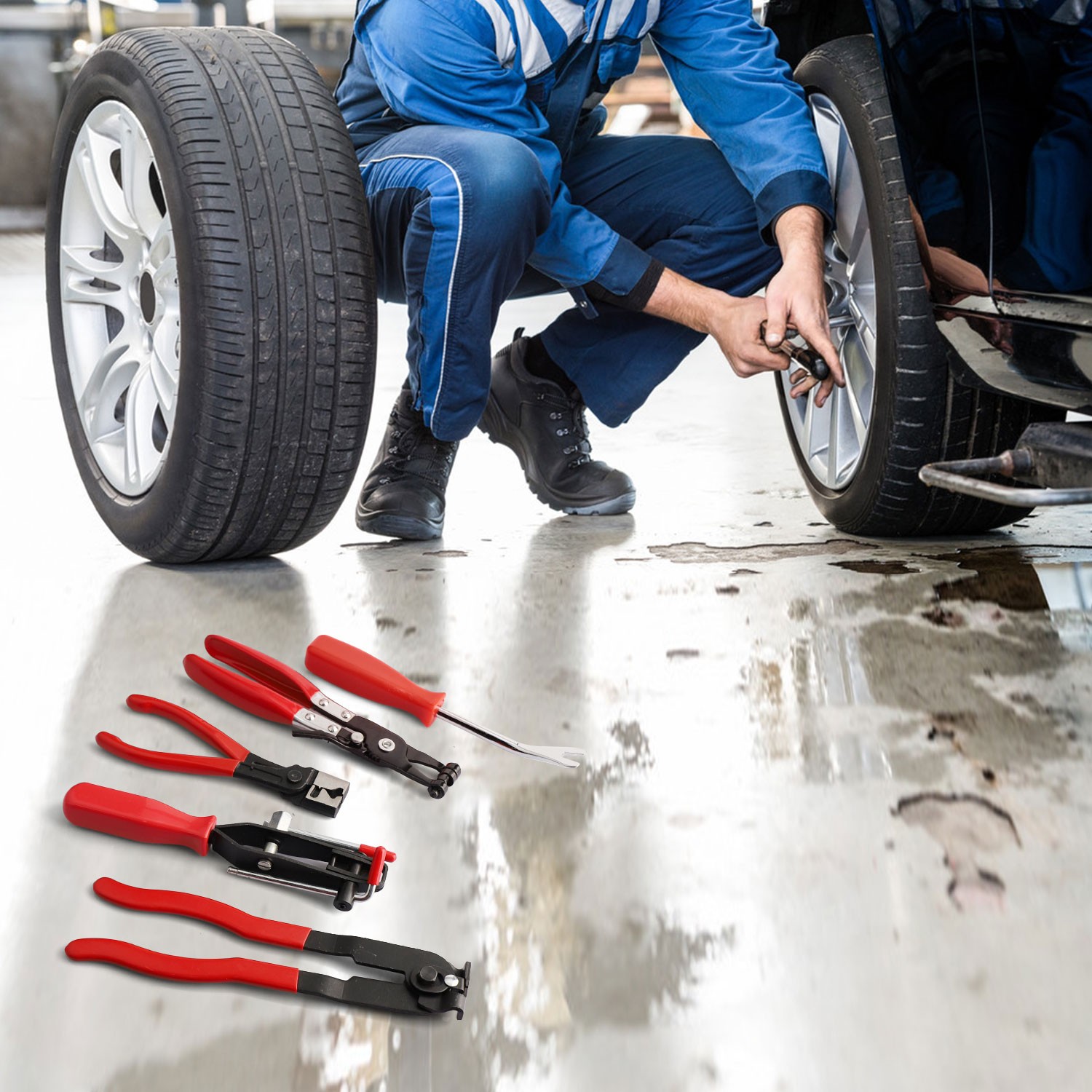 Fuel Line Pliers Set 5Pcs, Hose Remover, Clamp Tool, Auto Maintenance Kit