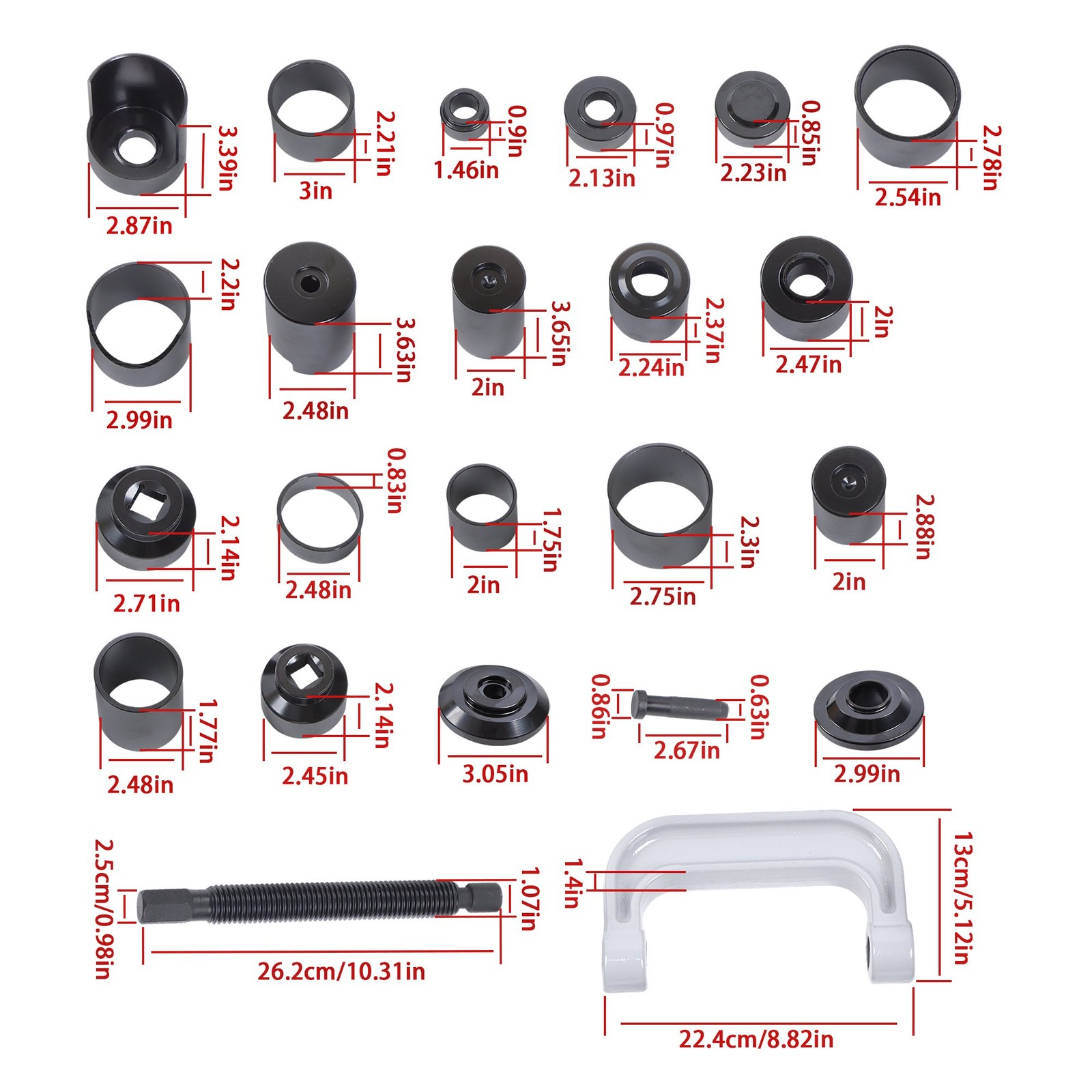 Universal Ball and U-joint Remove and Install Tool Set for Car Repair 23 Piece