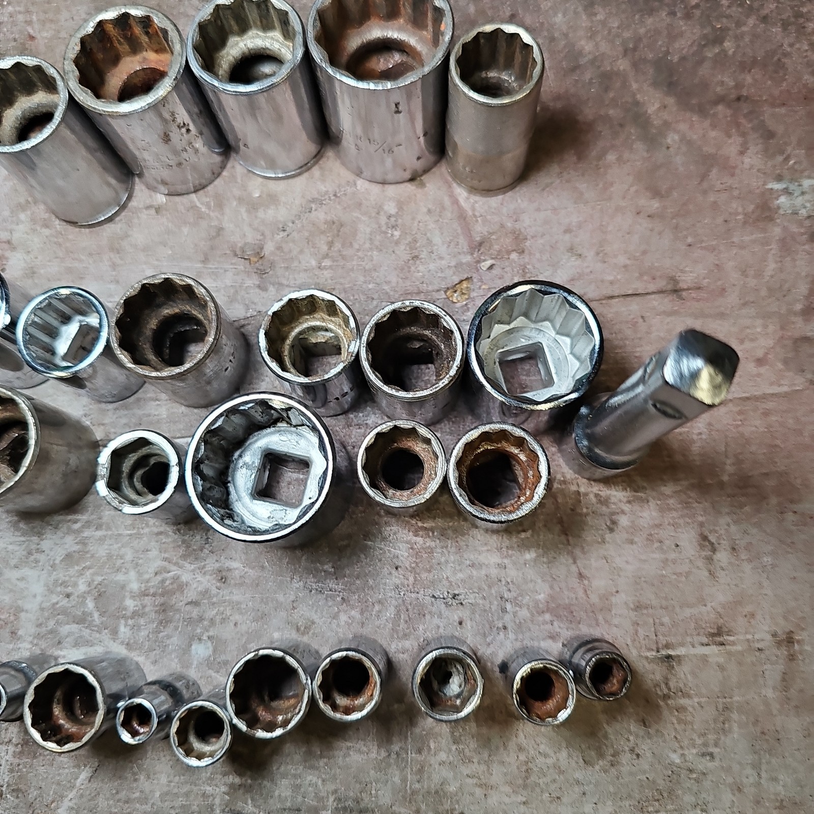 31-Pc Proto & Challenger USA Socket Lot Mixed Sizes 1/4” 3/8” 1/2” Drive