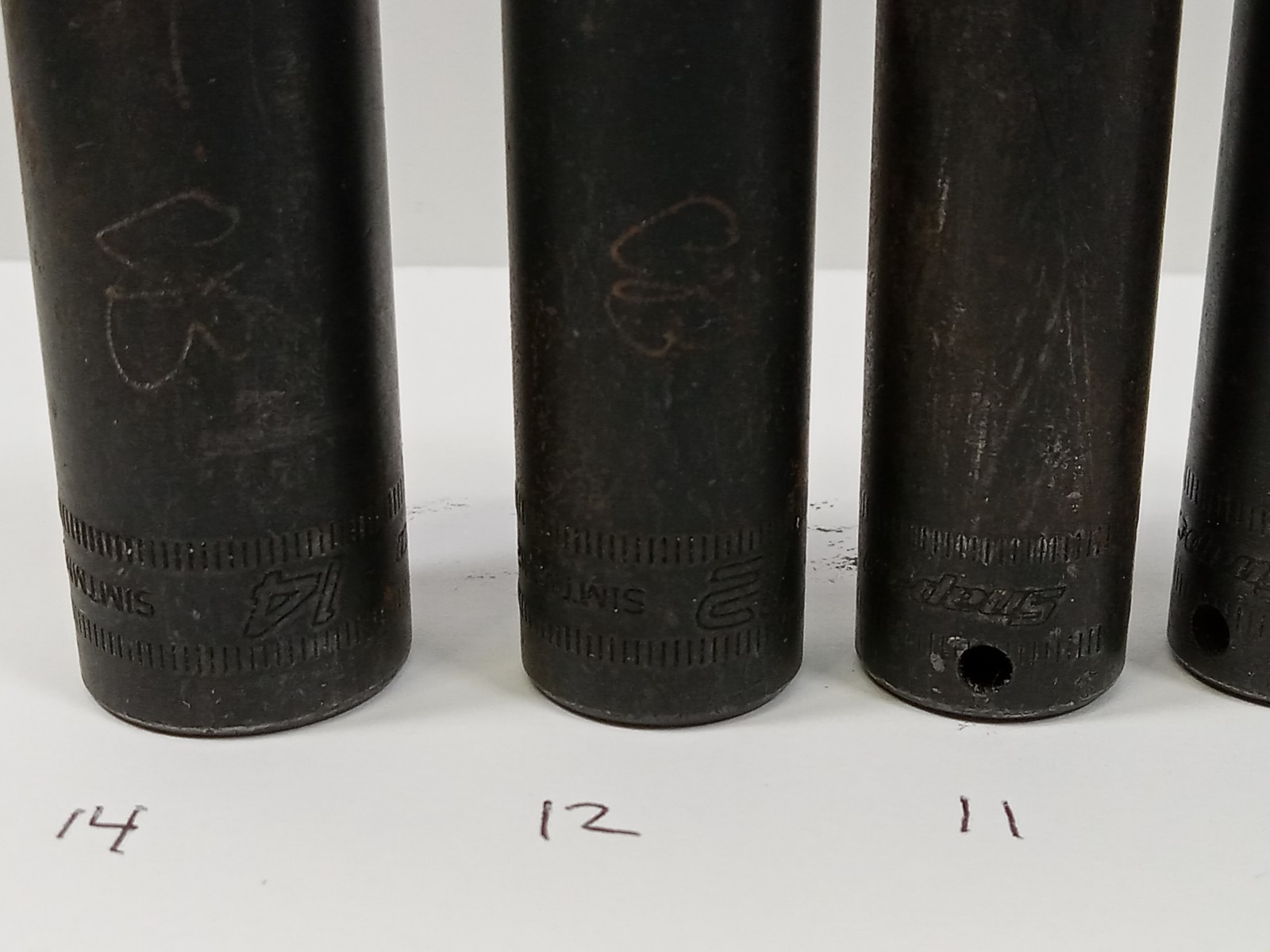 Snap-On 10 pc 1/4″ Drive 6-Point Metric Flank Drive Deep Impact Socket Set 5-15