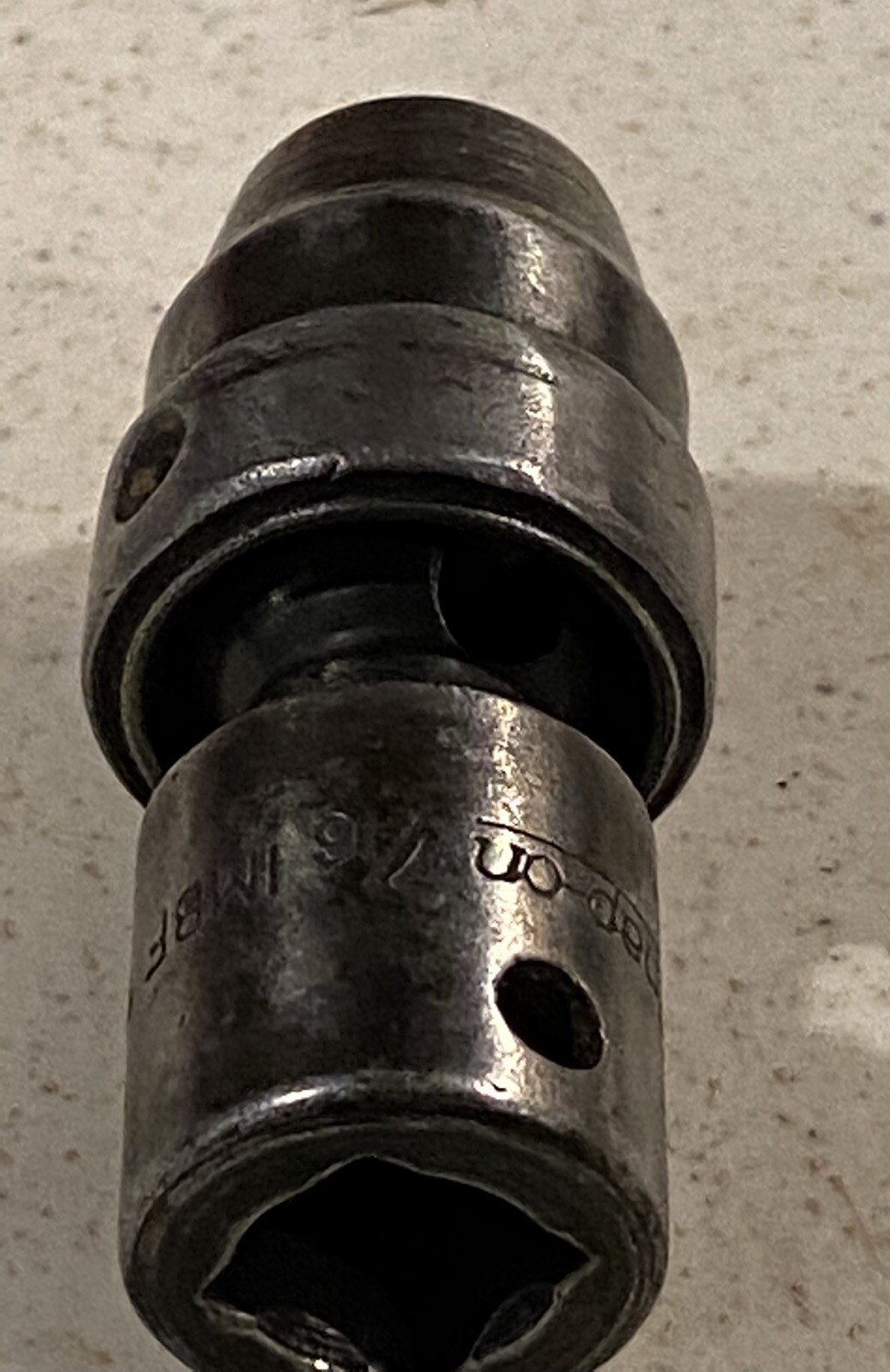 Snap-On 3/8” Drive Shallow Standard 7/16” 6 Point Swivel Impact Socket IMBF14D