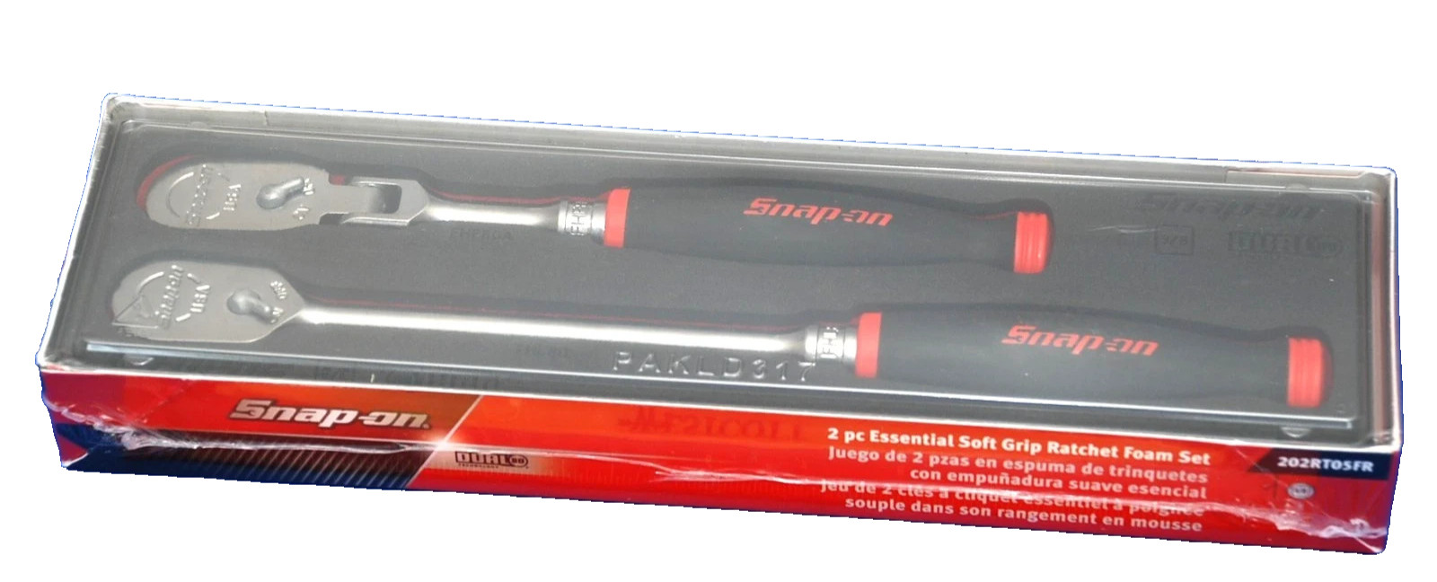 Snap-on Tools RED 2pc Soft Grip Ratchet Foam Set 202RT05FR FHL80 FHF80A USA NEW