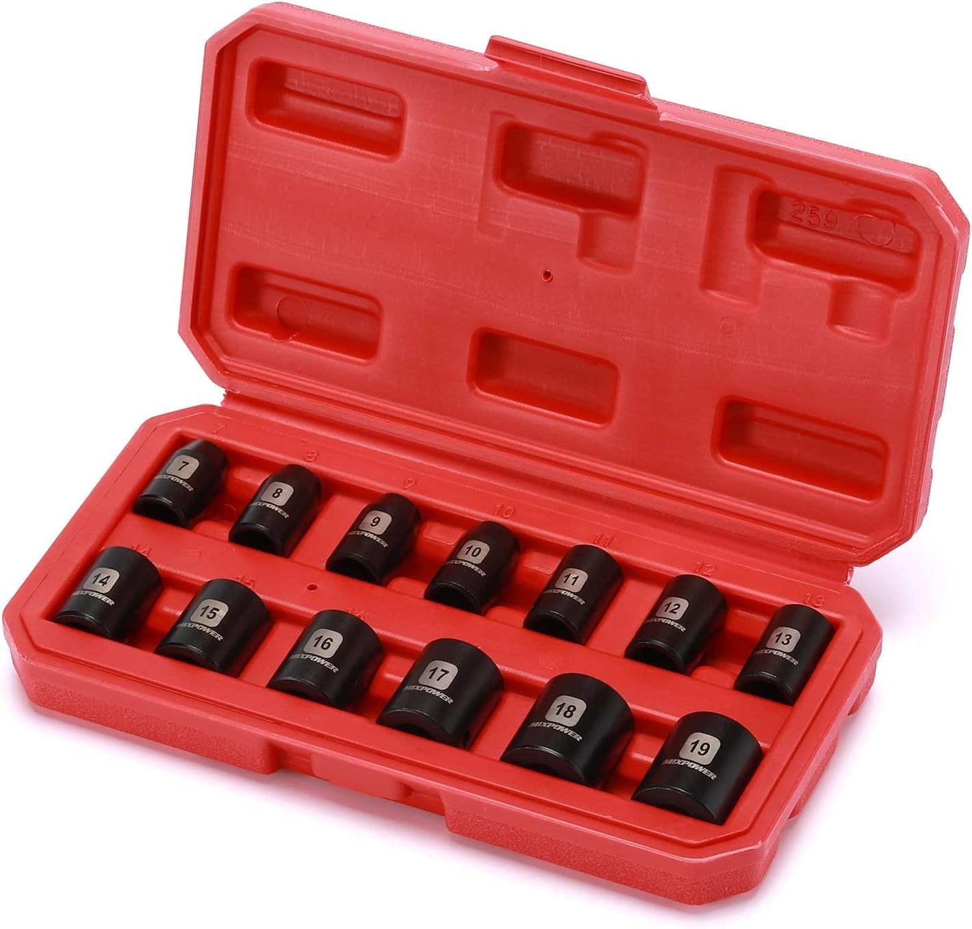 13-Piece Metric Shallow Impact Socket Set 3/8 Drive – High Torque Design