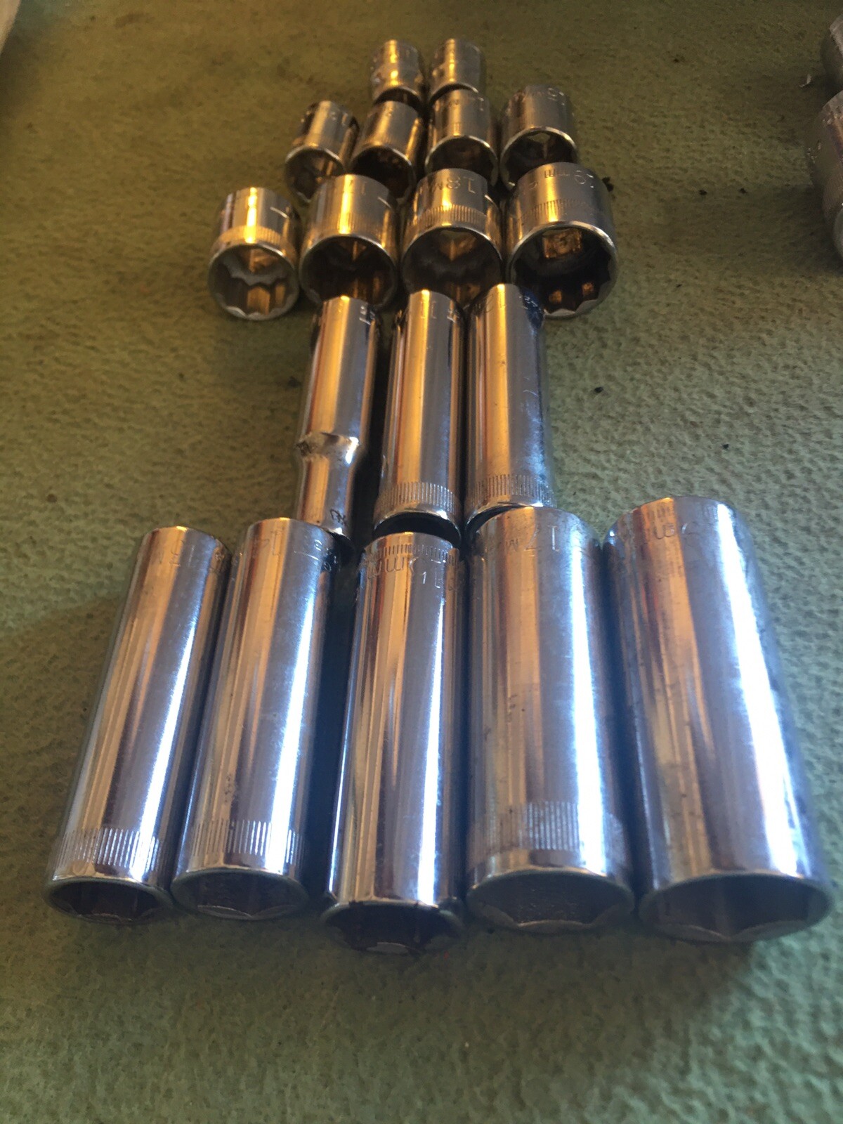 Craftsman Vintage Metric mm 12-6 Point Socket Set lot of 39-V-VV Great Condition