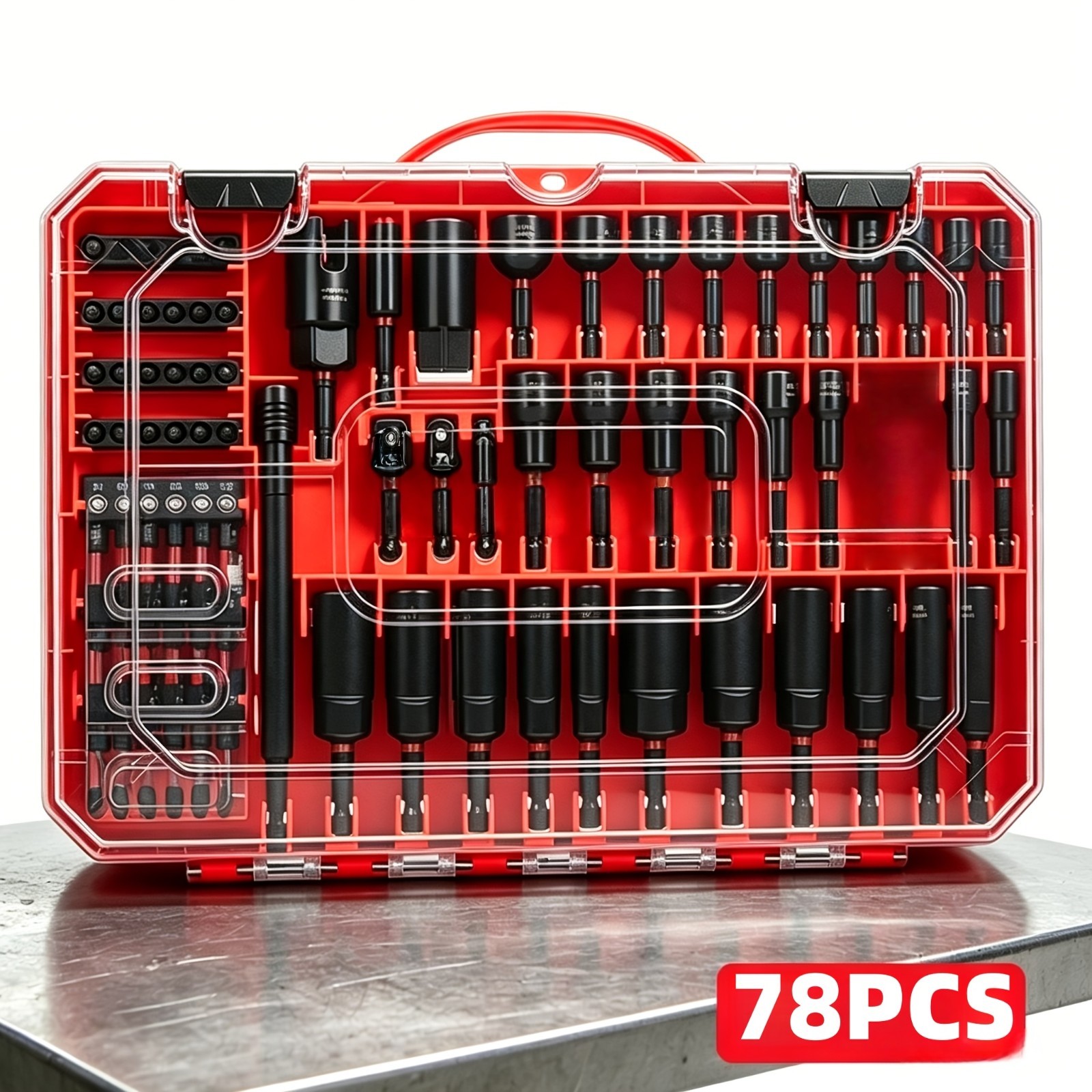 BOURVILL 78-piece heavy-duty impact magnetic nut driver set (metric and imperial