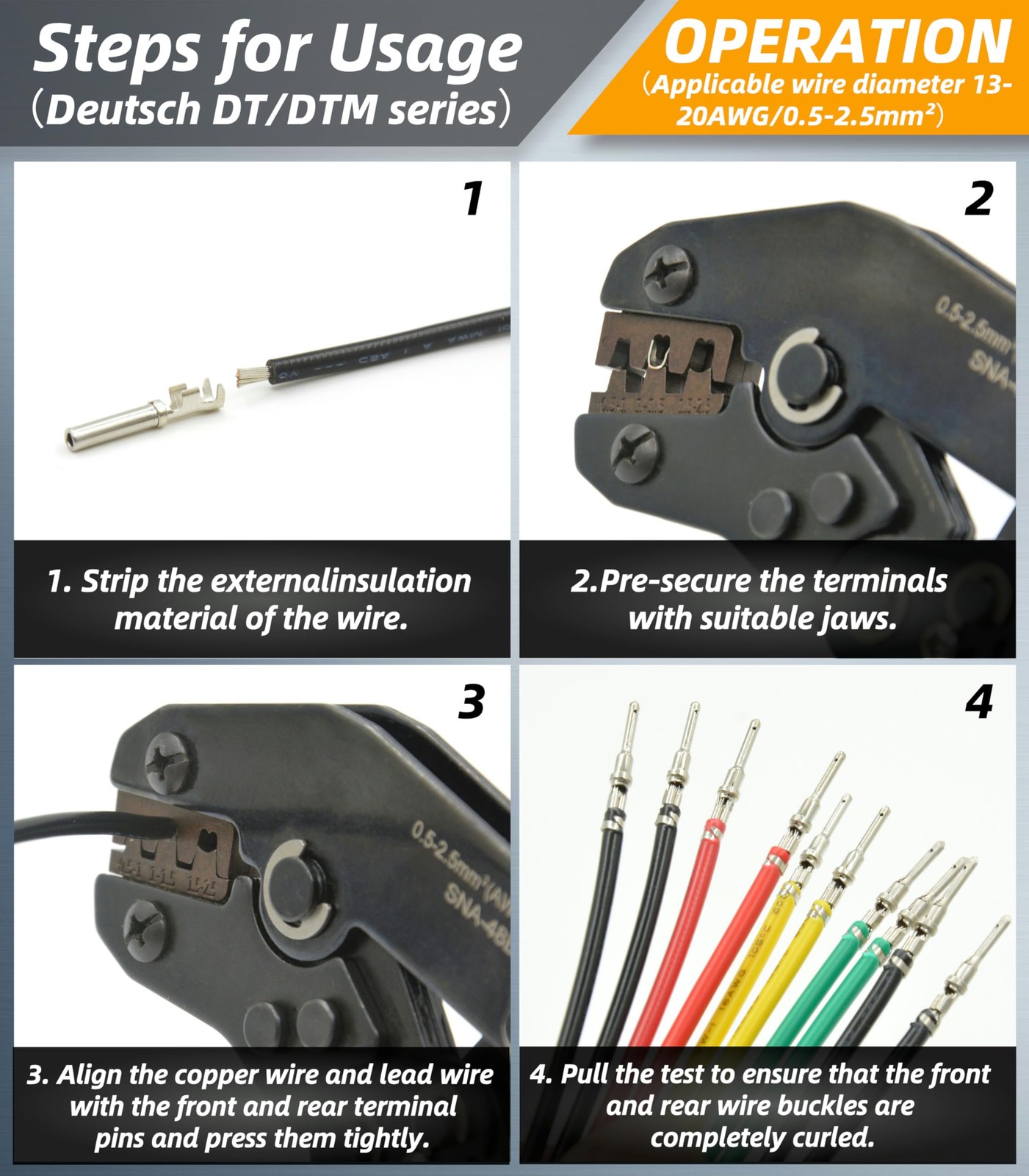 217PCS 12 Kits Deutsch DT Connector Kit with Crimper & 215PCS &