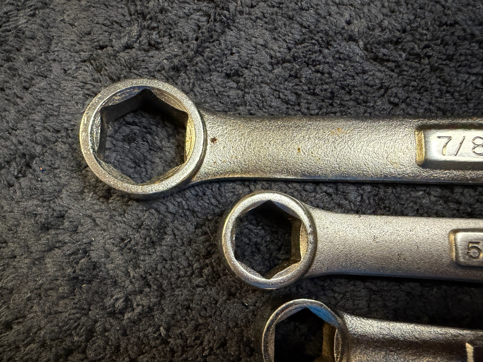 4 – Vintage Craftsman 6-Point VA SAE Combination Wrenches 7/8 5/8 9/16 7/16