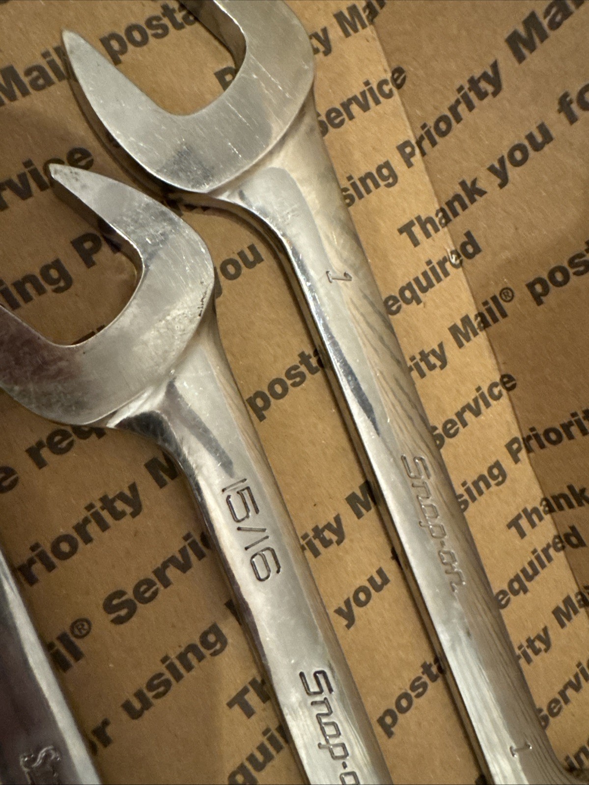 Snap-on 4Pc 4 Way Angle Head Open End Wrench Set 13/16, 7/8, 15/16, 1in