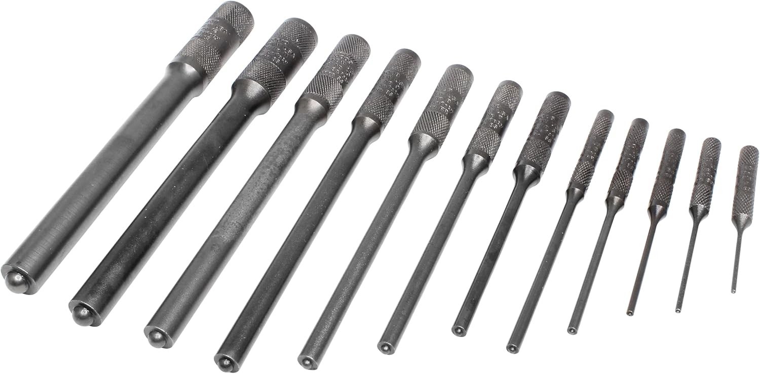 12-Piece Black Oxide Pilot Punch Set