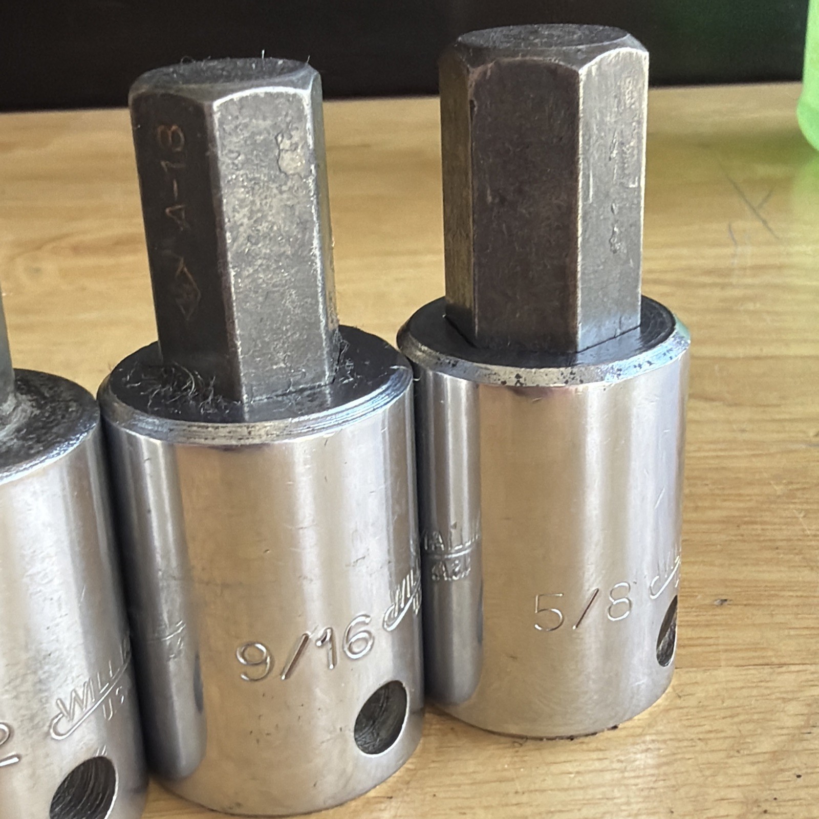 Williams SAE Hex Bit Driver Socket Set 1/2″ Drive 1/4″ to 5/8″ 6pc USA READ!