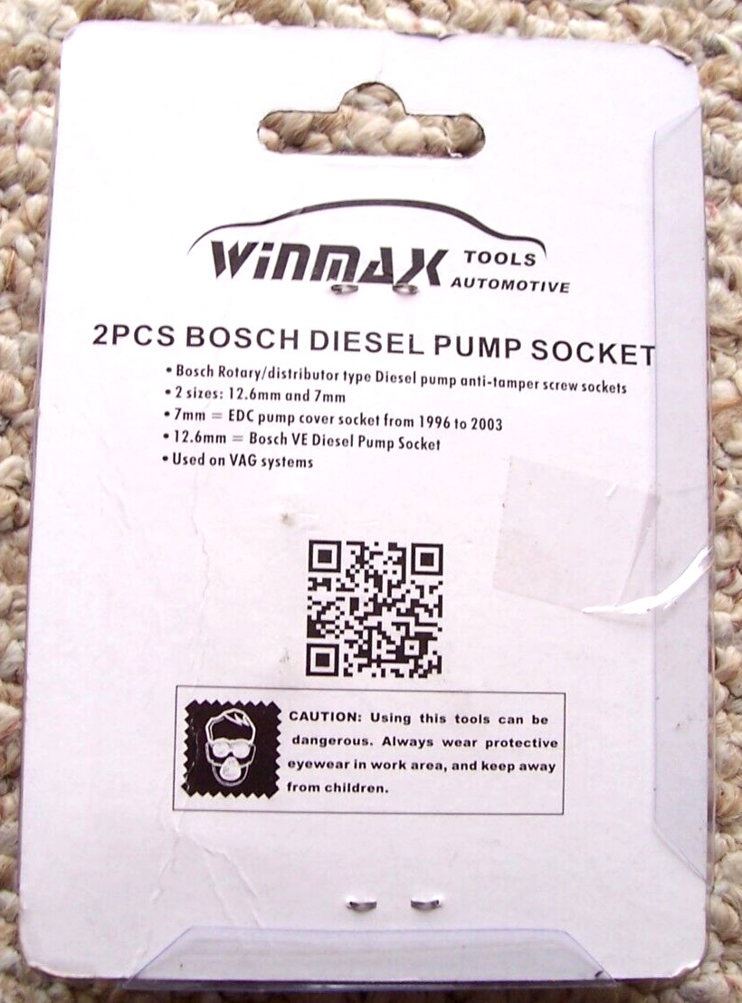 2 Piece Winmax 1/2″ Drive Bosch Diesel Pump Sockets 12.6mm & 7mm New
