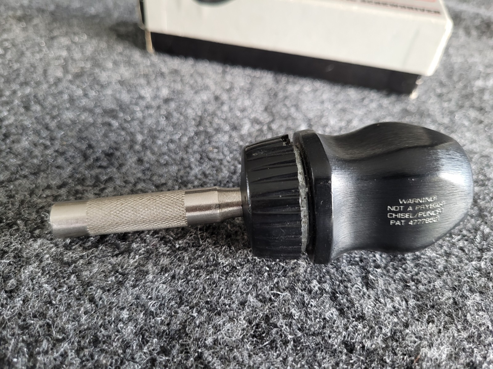 Snap-on Black Stubby Hard Handle Ratcheting Screwdriver SSDMR1A Older Box