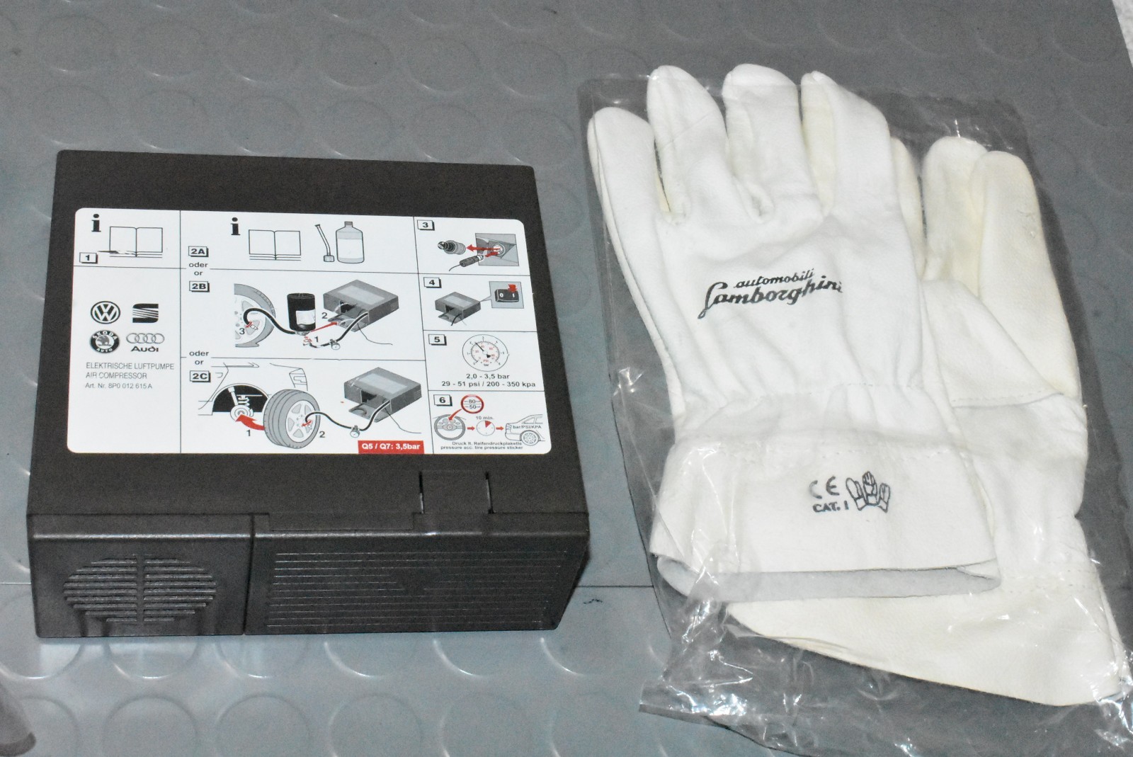 2015 Lamborghini AVENTADOR Owners Manual KIT TIRE TOOL AIR COMPRESSOR PUMP – SET