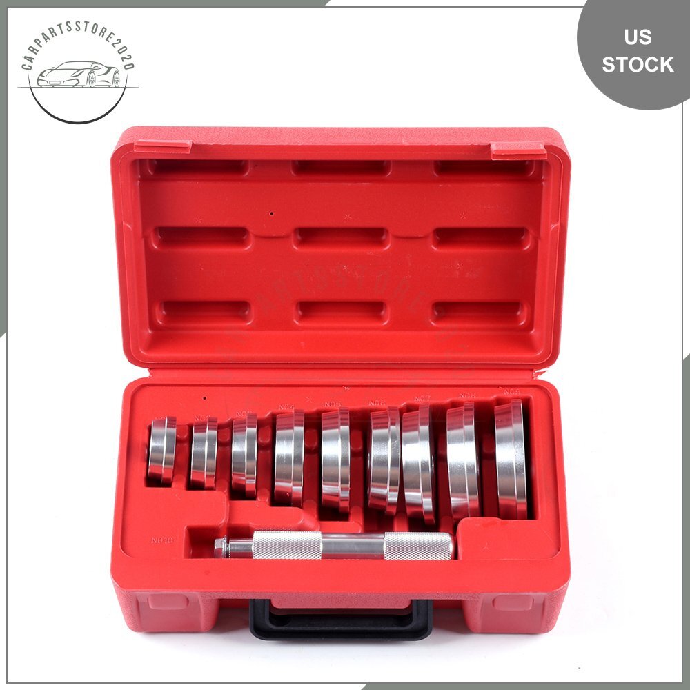 Set of 10PCS Bearing Race and Seal Install Driver Wheel Axle 9 Discs Collar Axle