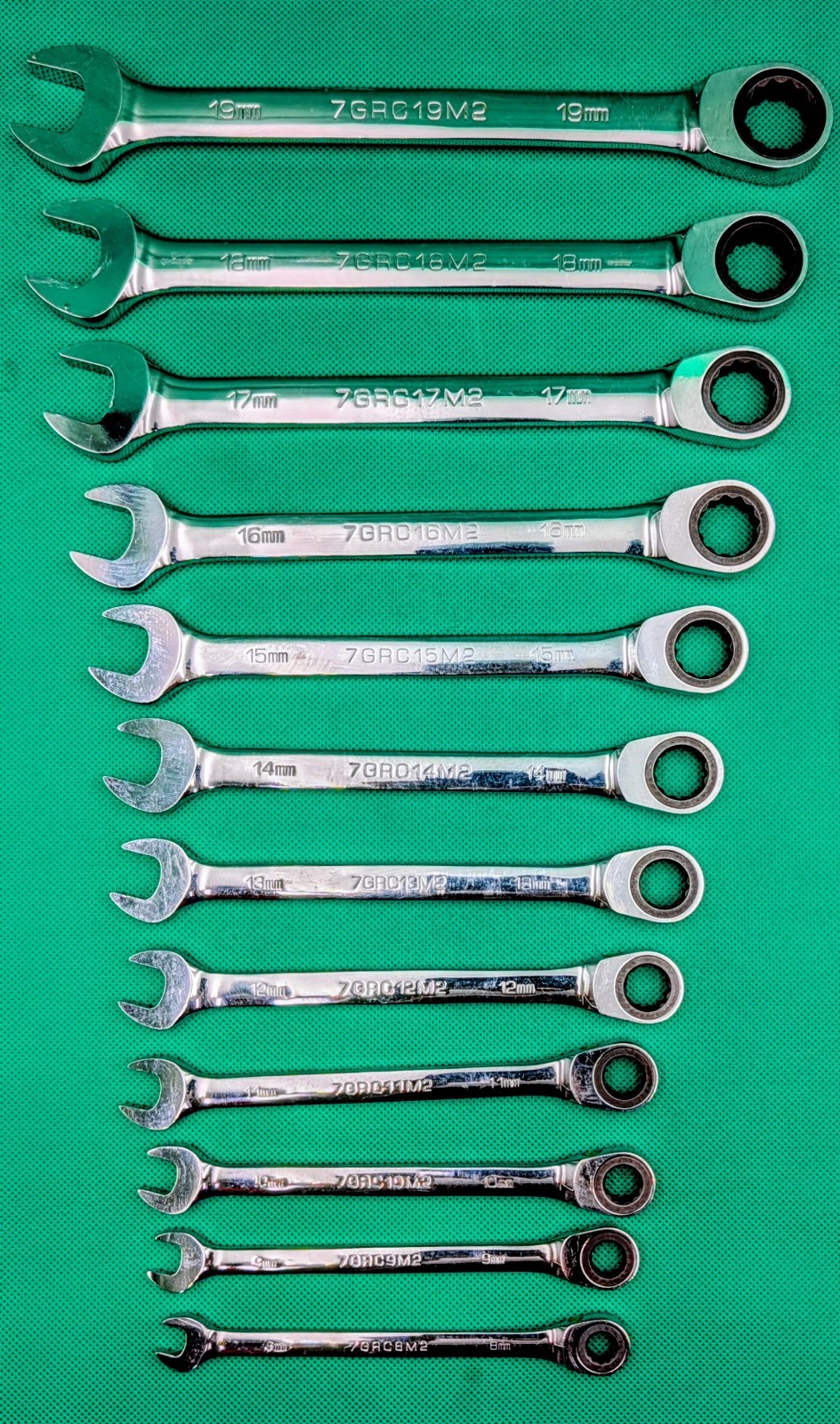 MATCO TOOLS – 12 pc 72-Tooth Metric Combination Ratcheting Wrench Set S7GRFM12