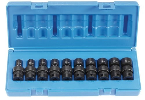 Grey Pneumatic 1210UM 10 Piece 3/8″ Drive Metric Universal Impact Socket Set