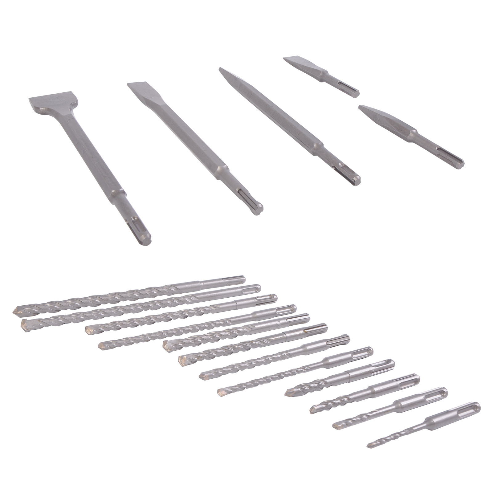 17pc Rotary Hammer Drill SDS + Plus Bit Bits Chisel Set Concrete Fits Hilti SALE