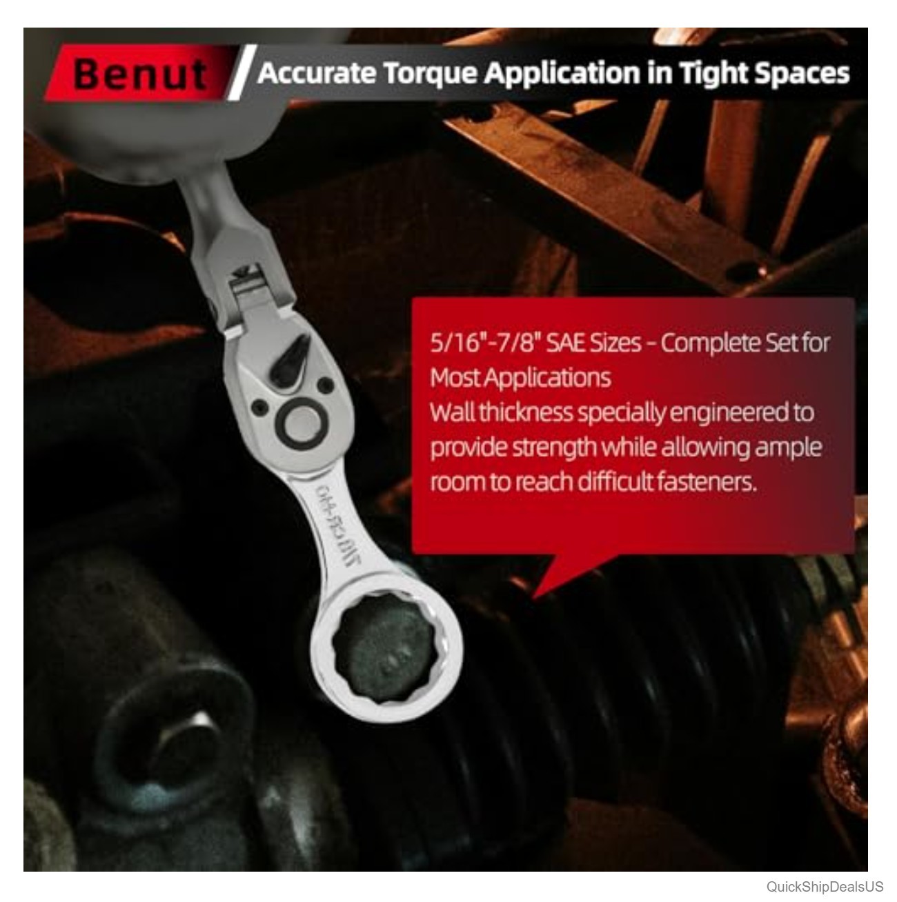 Torque Adapter Set SAE 12 Piece 3/8 Drive 12 Point Box End 5/16 to 7/8 Inch