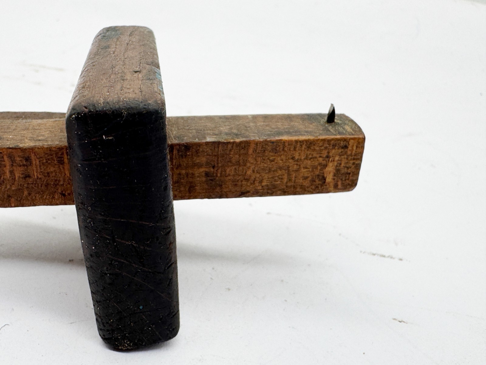 VINTAGE WOODEN MORTISE MARKING GAUGE HAND TOOL JOINERY SQUARE PIN STYLE