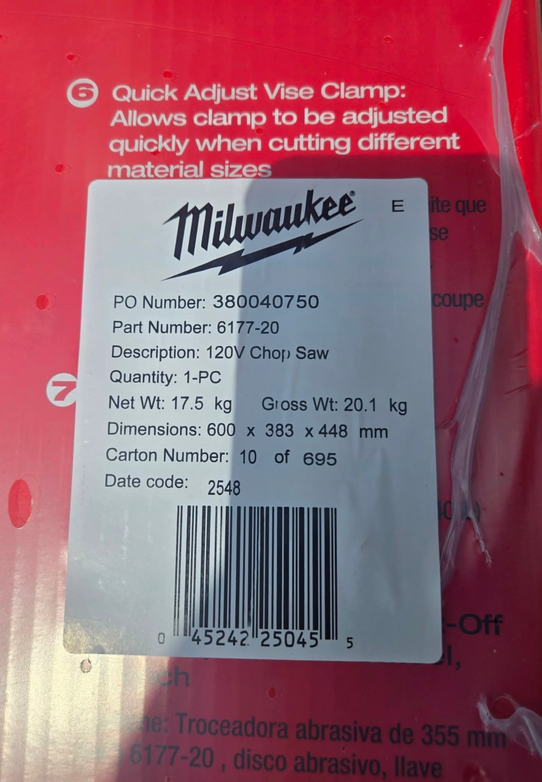 Milwaukee 6177-20 14″ Abrasive Cut-Off Machine NEW