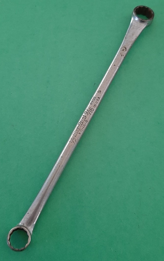 Blue-Point Tools USA 1/2″ x 9/16″ XD-1618 Offset Round Handle Box-end Wrench 721