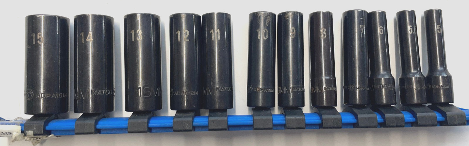 Matco Tools Non-Slip Deep 1/4″ Drive Impact Socket 12 Piece Set Metric 5-15mm