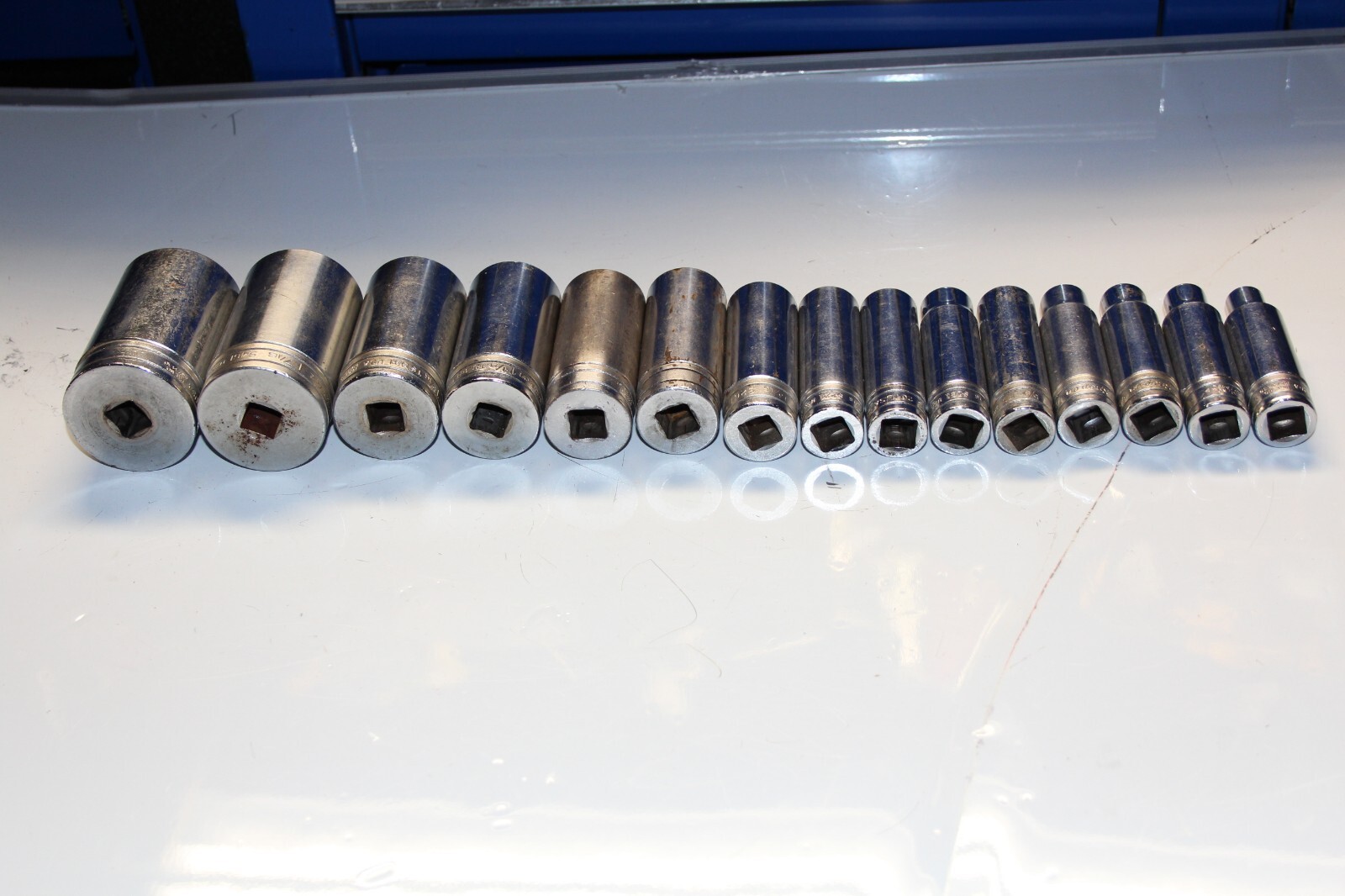 SNAP-ON TOOLS 1/2″ Drive 12- / 6-POINT SAE DEEP CHROME SOCKET SET 14PCS USA