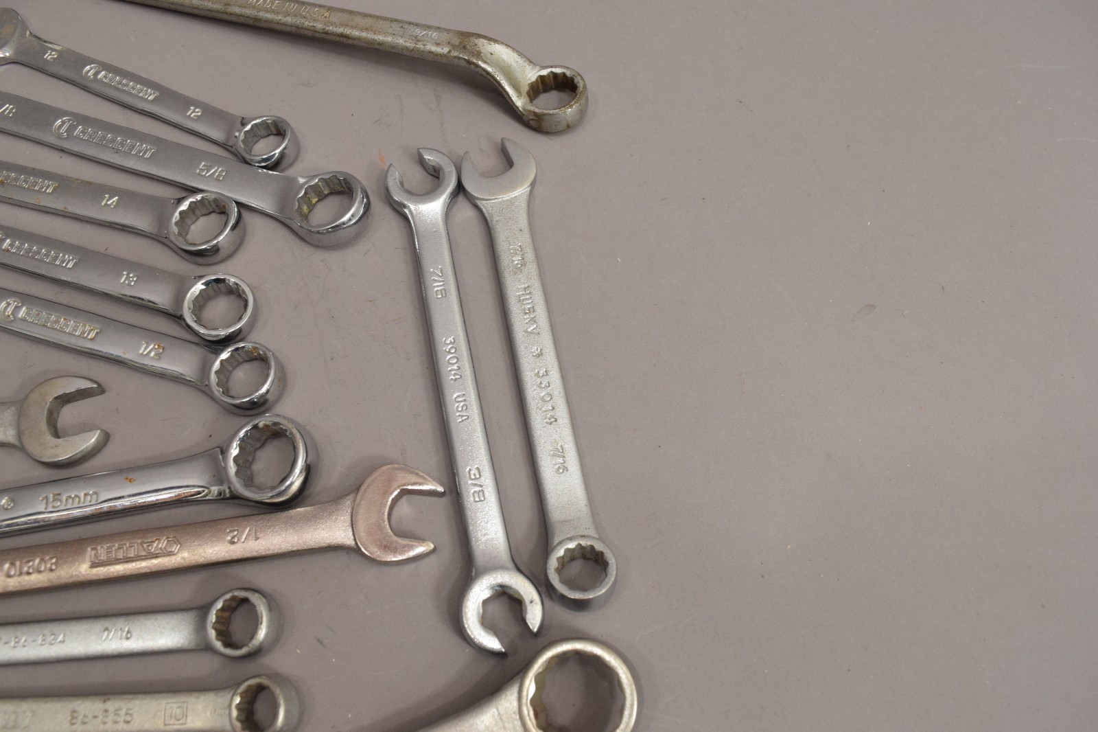 21 piece Mixed Wrench Lot Husky Crescent Stanley SAE Metric Ratcheting USA 5110