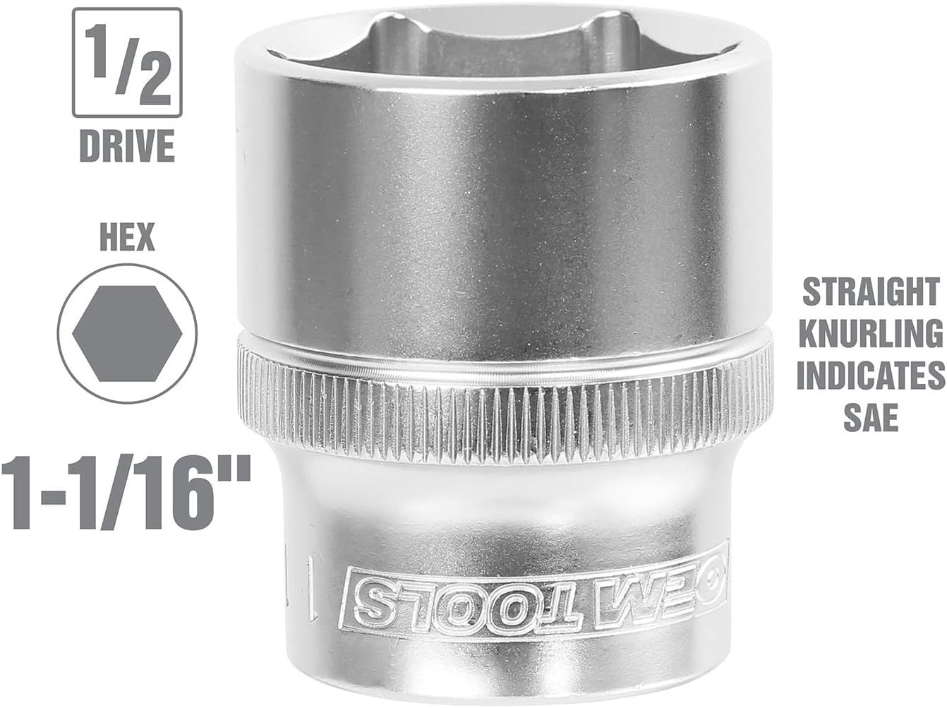 Heat Treated Alloy Steel 1-1/16 Inch Socket – Ideal for High Torque Applications