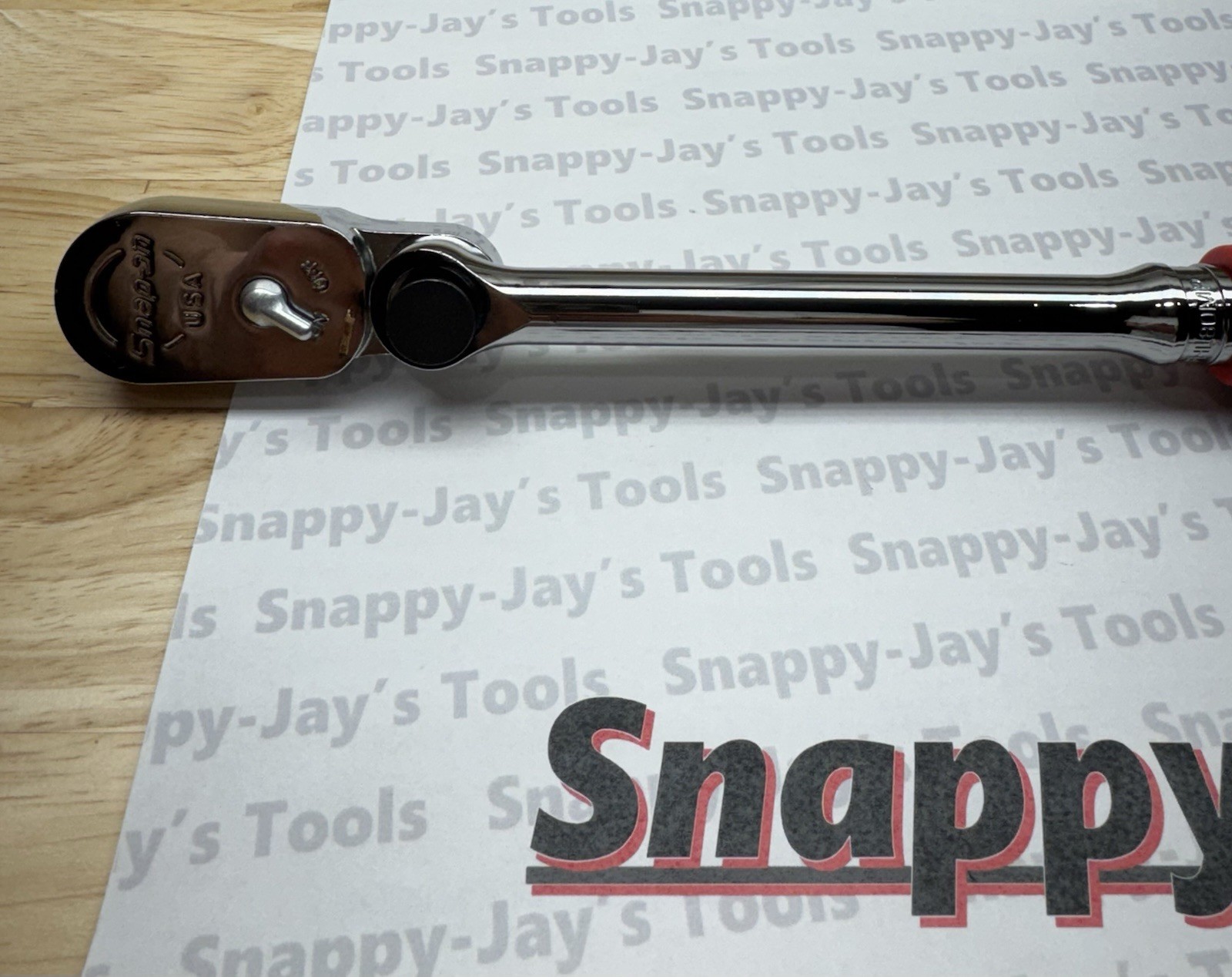 Snap-on Tools USA NEW RED 3/8″ Soft Grip Long Multi-Position Ratchet FHL80MP