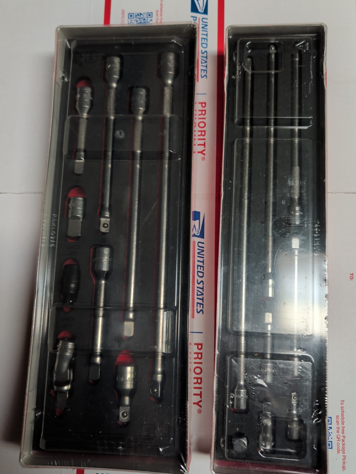 Snap On tools 3/8, 1/4 Extension Sets In Foam Nib 17pcs BOGO 108tmxafr 209afxafr