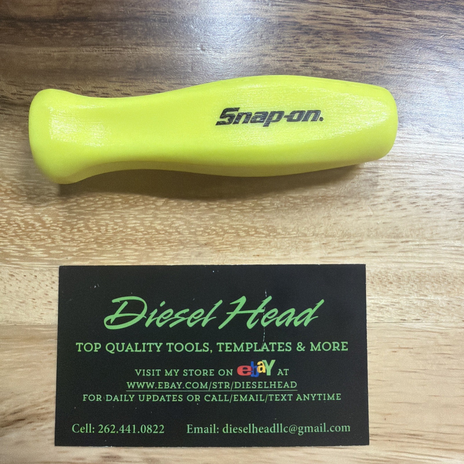 *RARE* Snap-on Tool HI VIZ YELLOW 3/8″ Dr Replacement Hard Handle Ratchet Grip