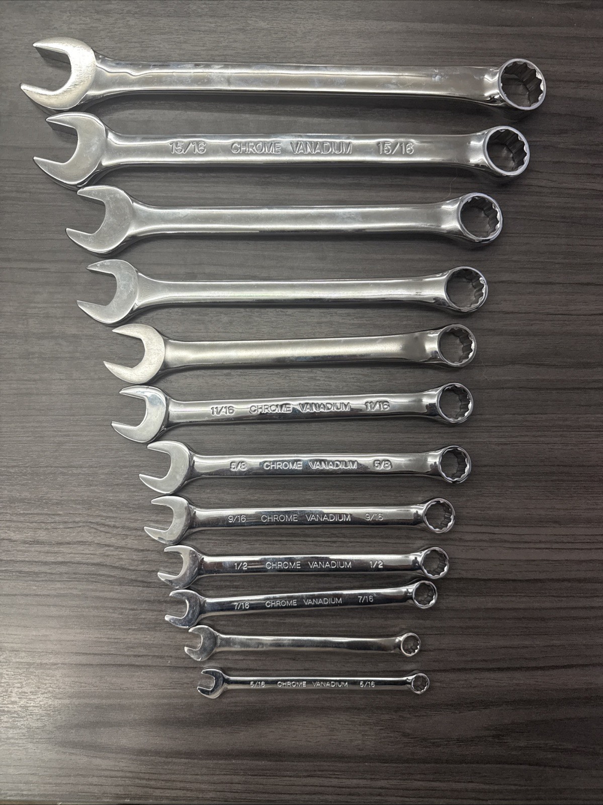 KAL SAE Wrench Set: 1,15/16,7/8,13/16,3/4,11/16,5/8,9/16,1/2,7/16,3/8,5/16