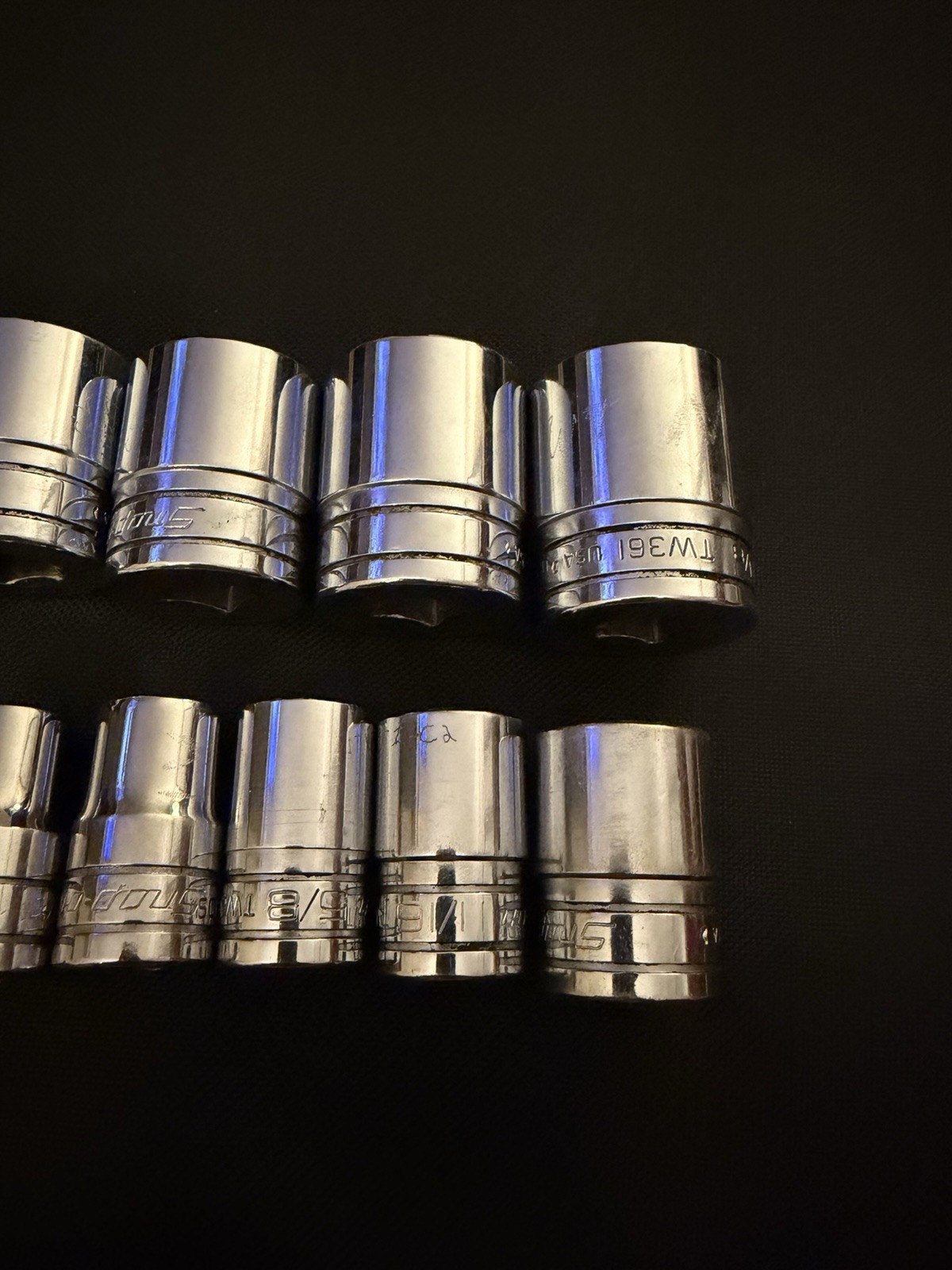 Snap On 13 Piece 1/2 Chrome Socket Set 3/8 – 1 1/8 – TW121A – TW136