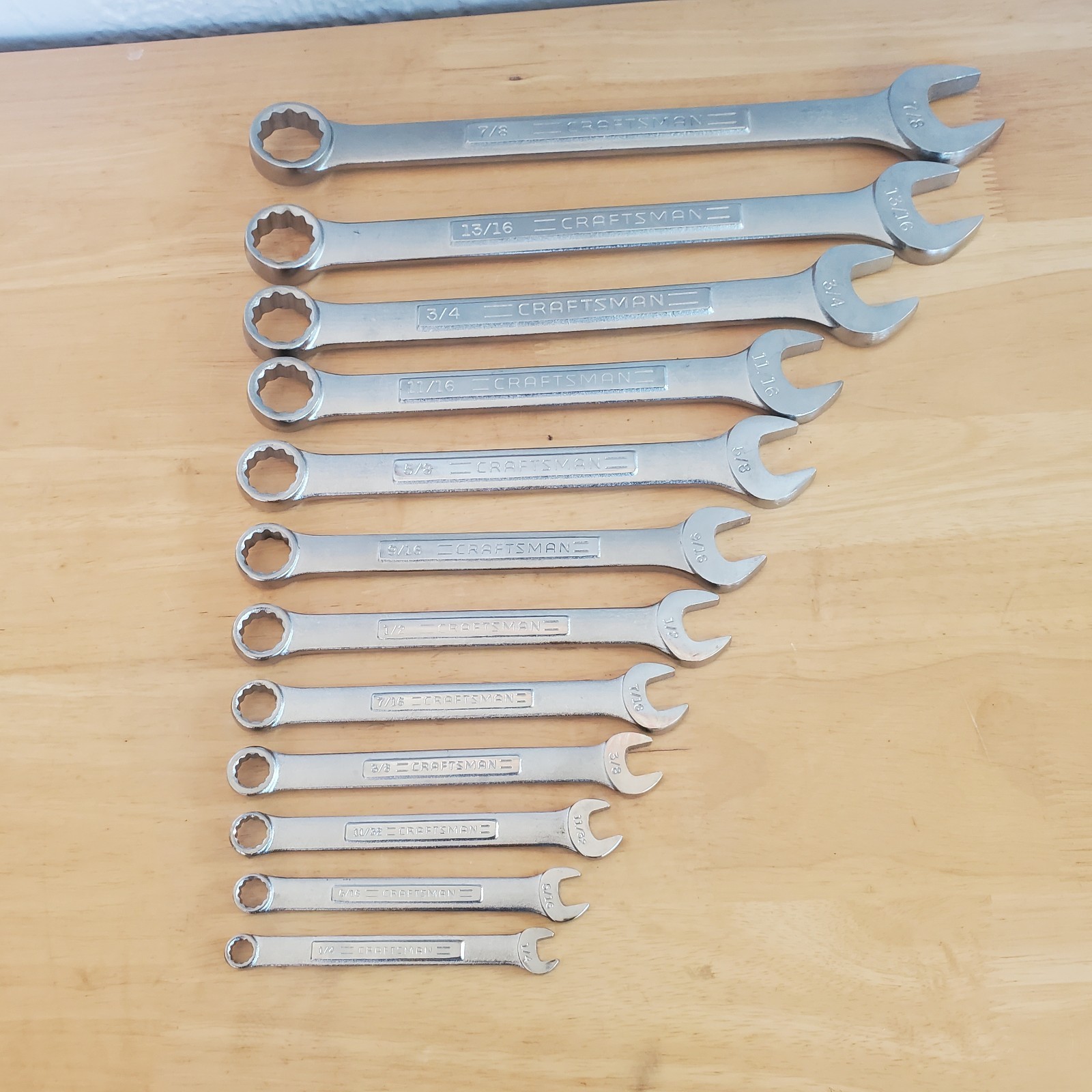 12pc Craftsman 12pt SAE Combination Wrench Set 1/4″ -7/8″ A-AD Series