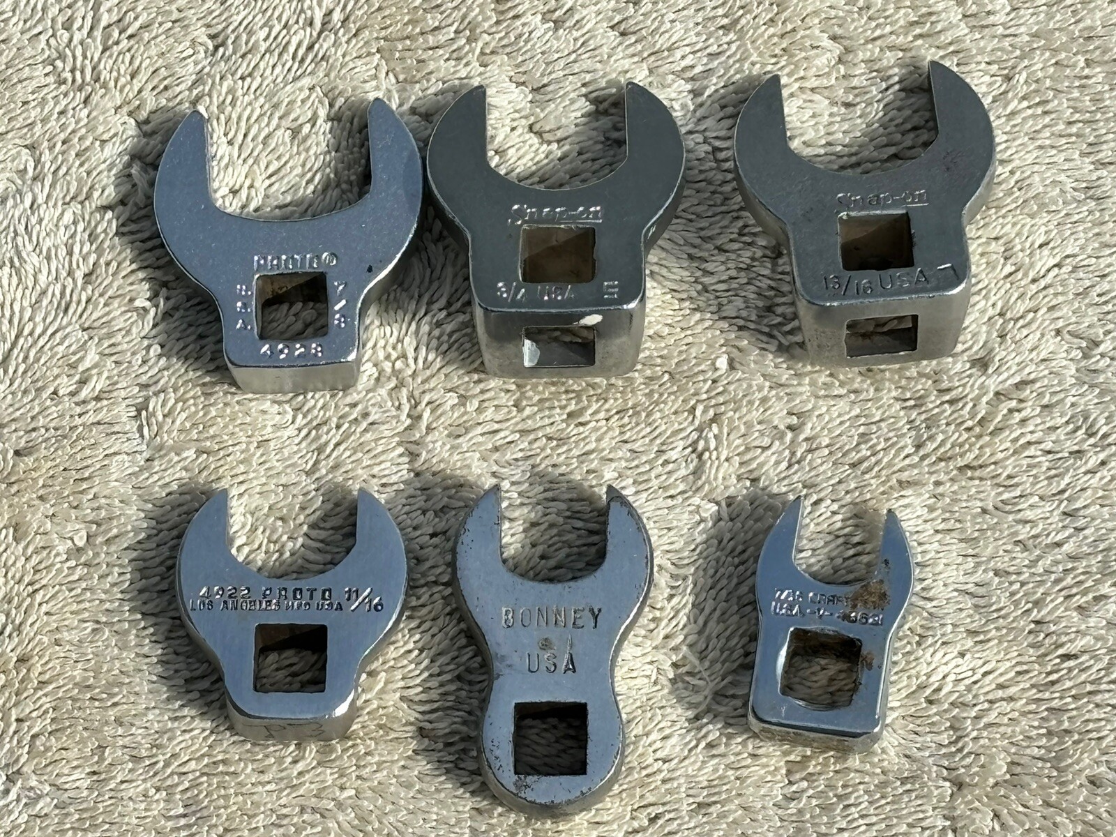 Snap On Crows Feet 3/8” Drive Proto Craftsman Lot Of 10 Different Sockets