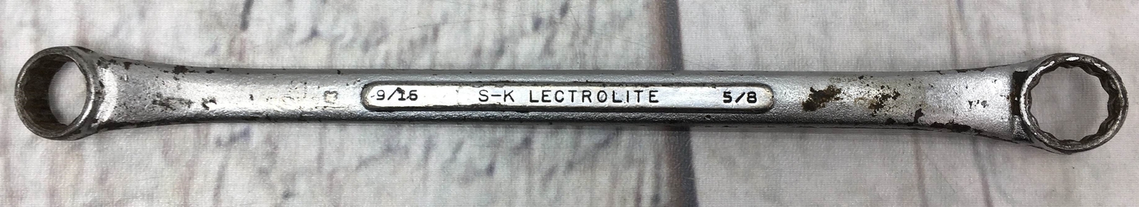 S-K Tools USA B-1820 9/16in X 5/8in Double Offset Box End Wrench Vintage