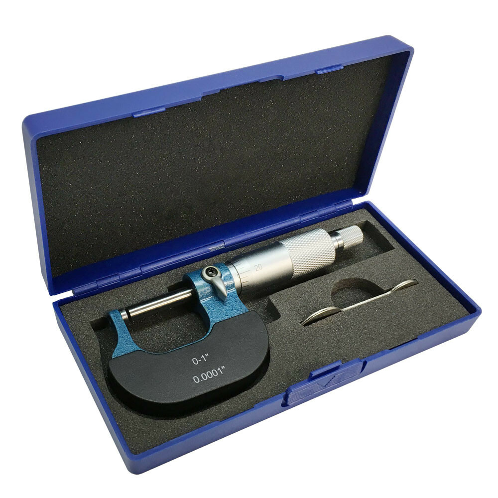 0-1″ Precision Ball Anvil Flat Spindle Micrometer 0.0001″ Grad Machinist Gauge