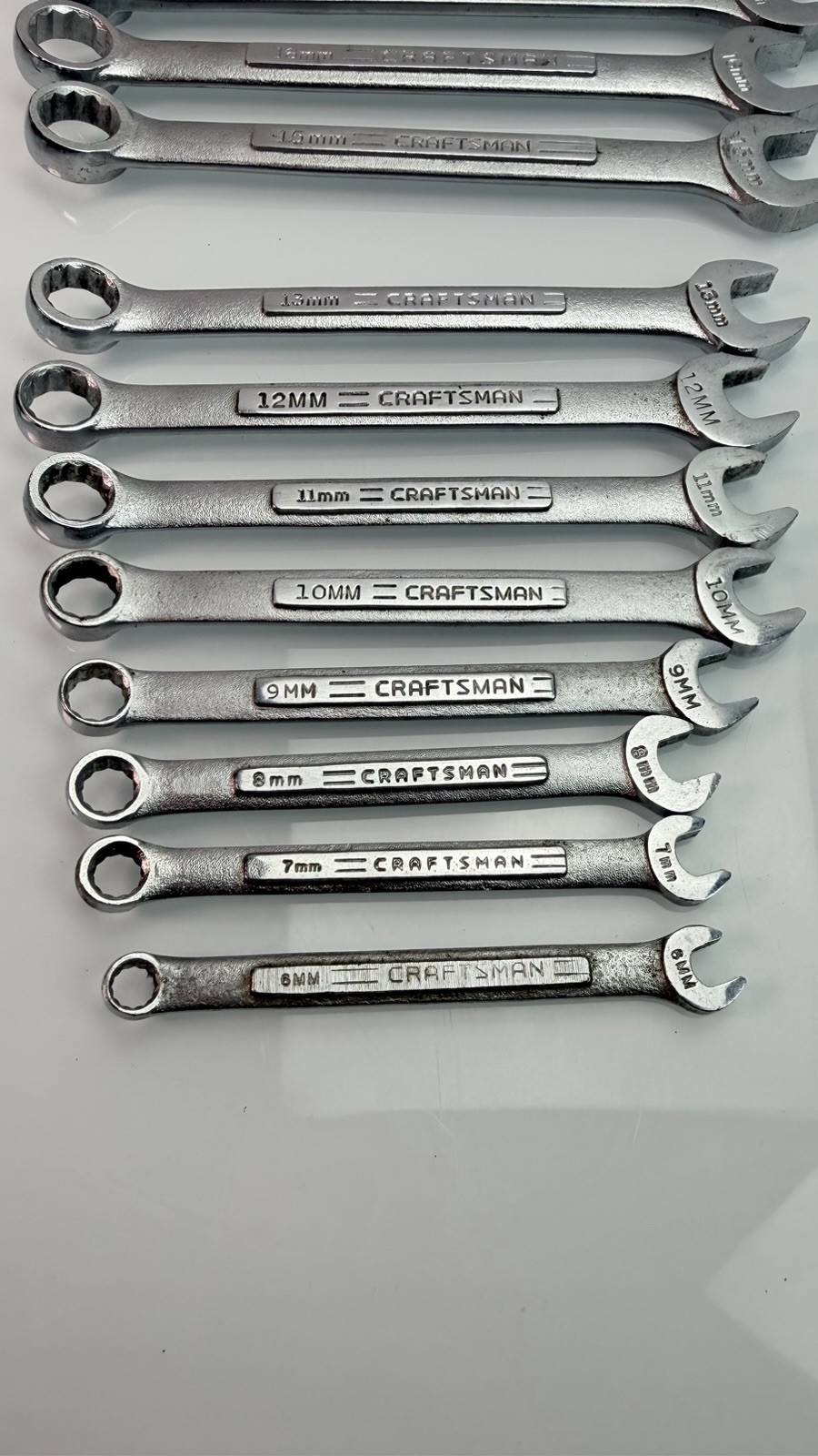 CRAFTSMAN USA 16 PIECE METRIC 12 PT COMBINATION WRENCH SET 6MM TO 19MM V VV VA