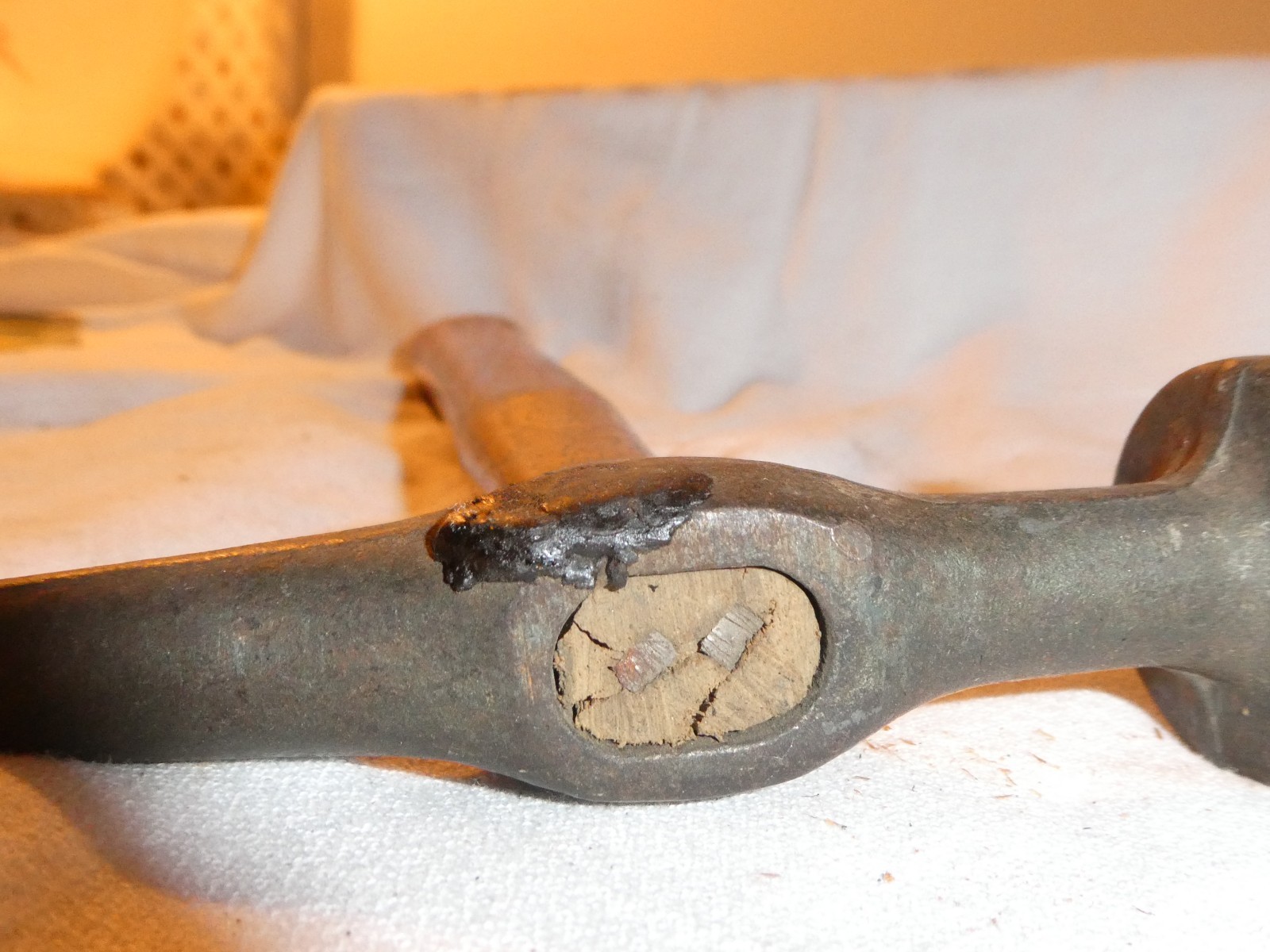 Vintage Auto Body Repair Metal Forming Planishing pecking Hammer Wood Handle