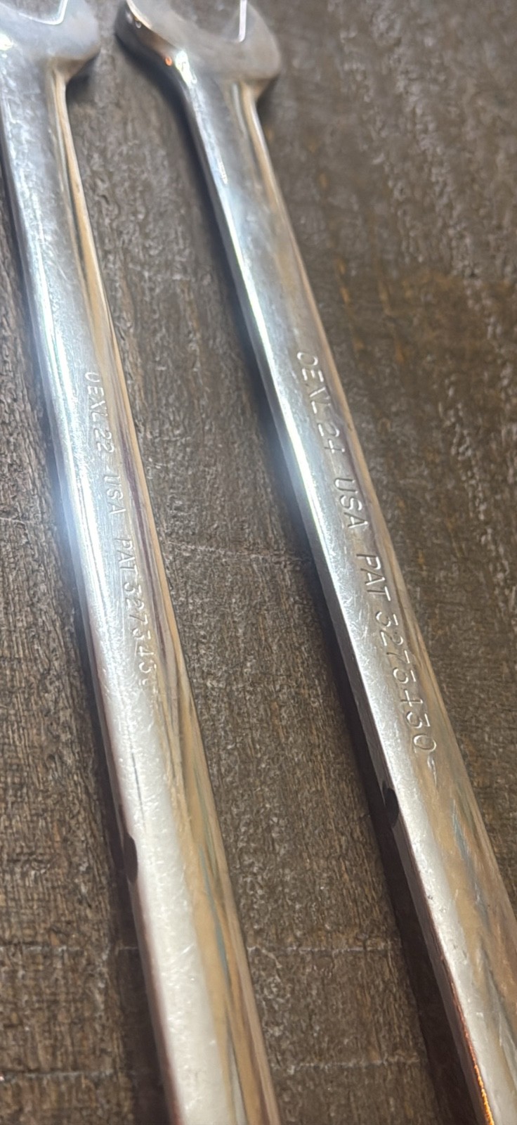 Snap on OEXL wrench’s sold as pair will separate upon request no owner markings