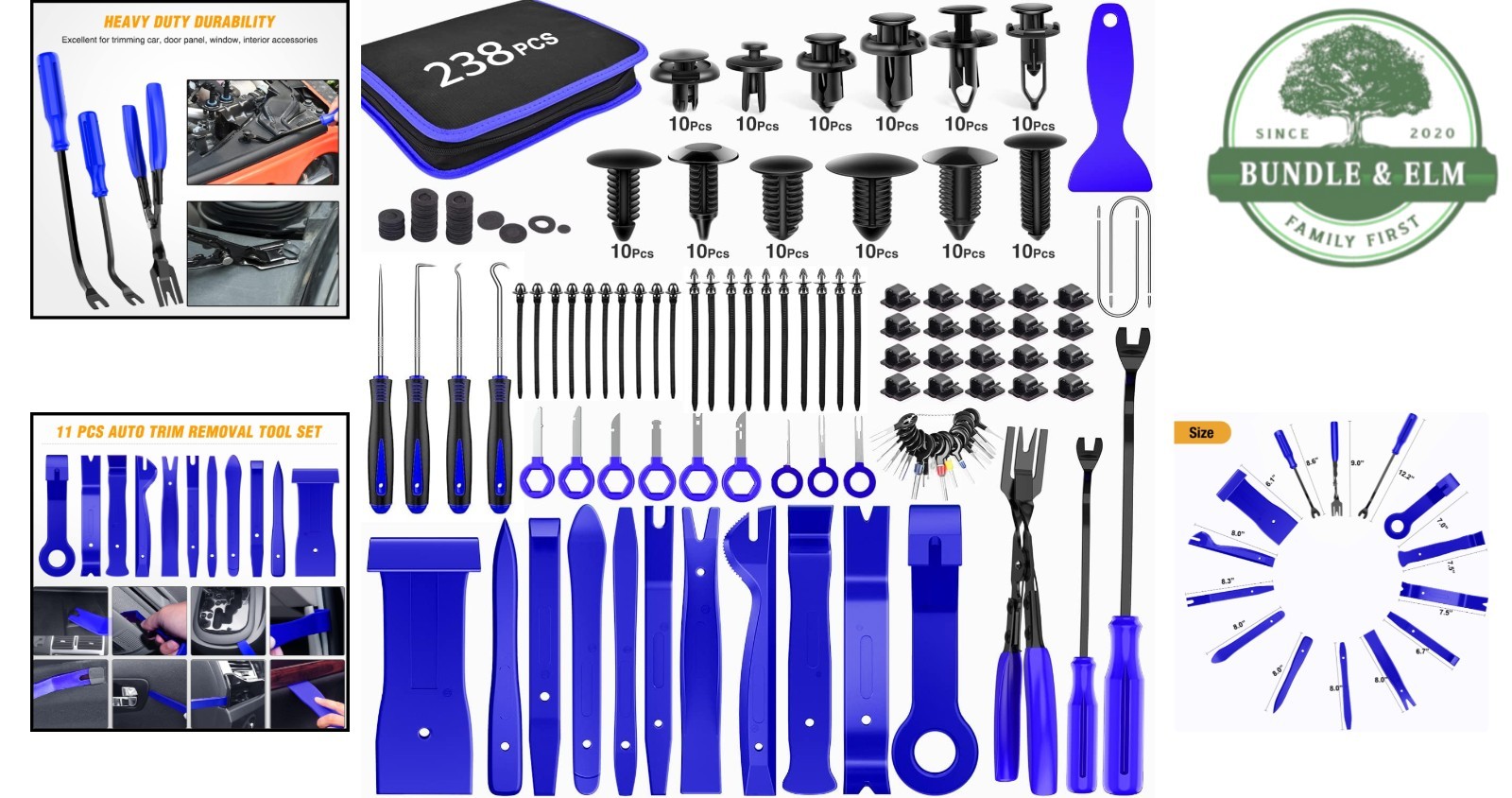 Auto Trim Removal Tool Kit – 238 Pcs Fasteners, Clips and Panel Removal Tools