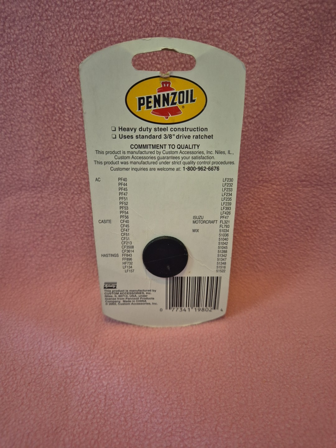 Pennzoil Oil Filter Wrench~ Code 02-19802