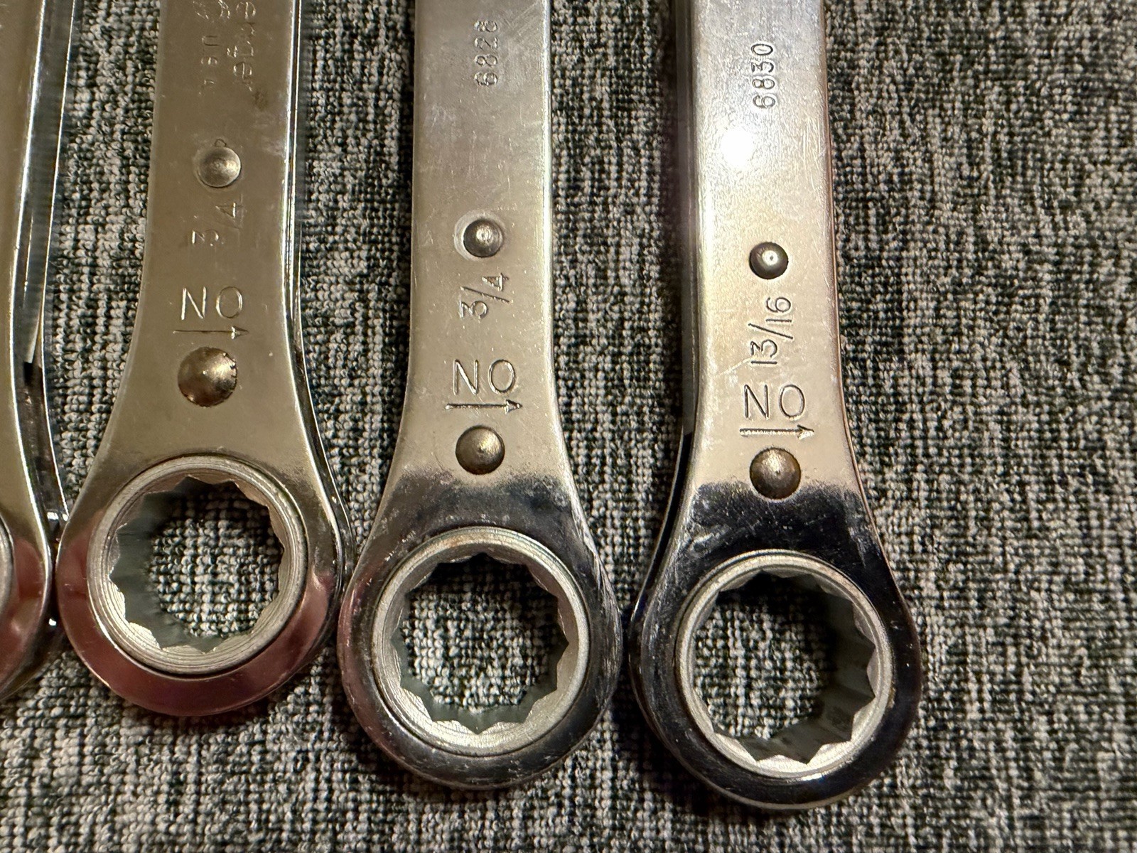 Vintage Challenger 7 Piece SAE Ratcheting Box End Wrench Set With Pouch