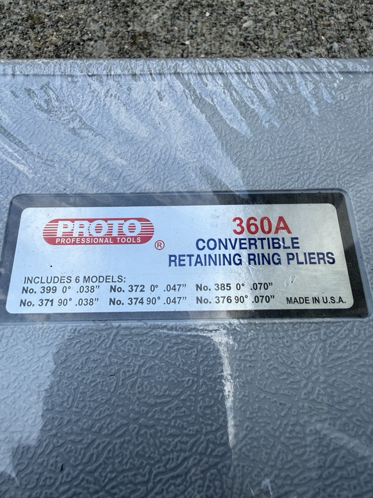 Proto Tools USA 360A 6pc Convertible Retaining Ring Plier Set – NEW SEALED