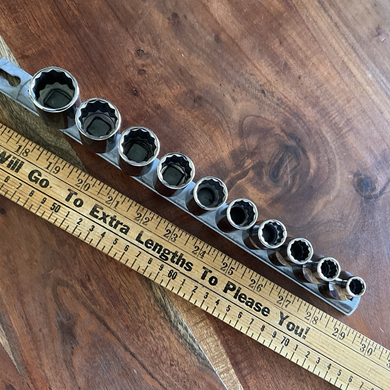 10 Pc Kobalt Shallow Socket Set 15/16 to 3/8″ USA 12 Pt 1/2″ Drive USA Made