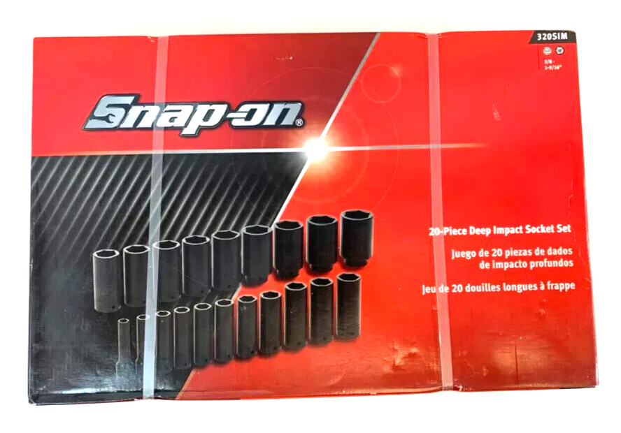 New Snap-on™ 1/2″ Drive 320SIM 20pc SAE Deep Impact Socket Set 3/8″ Thru 1 9/16″