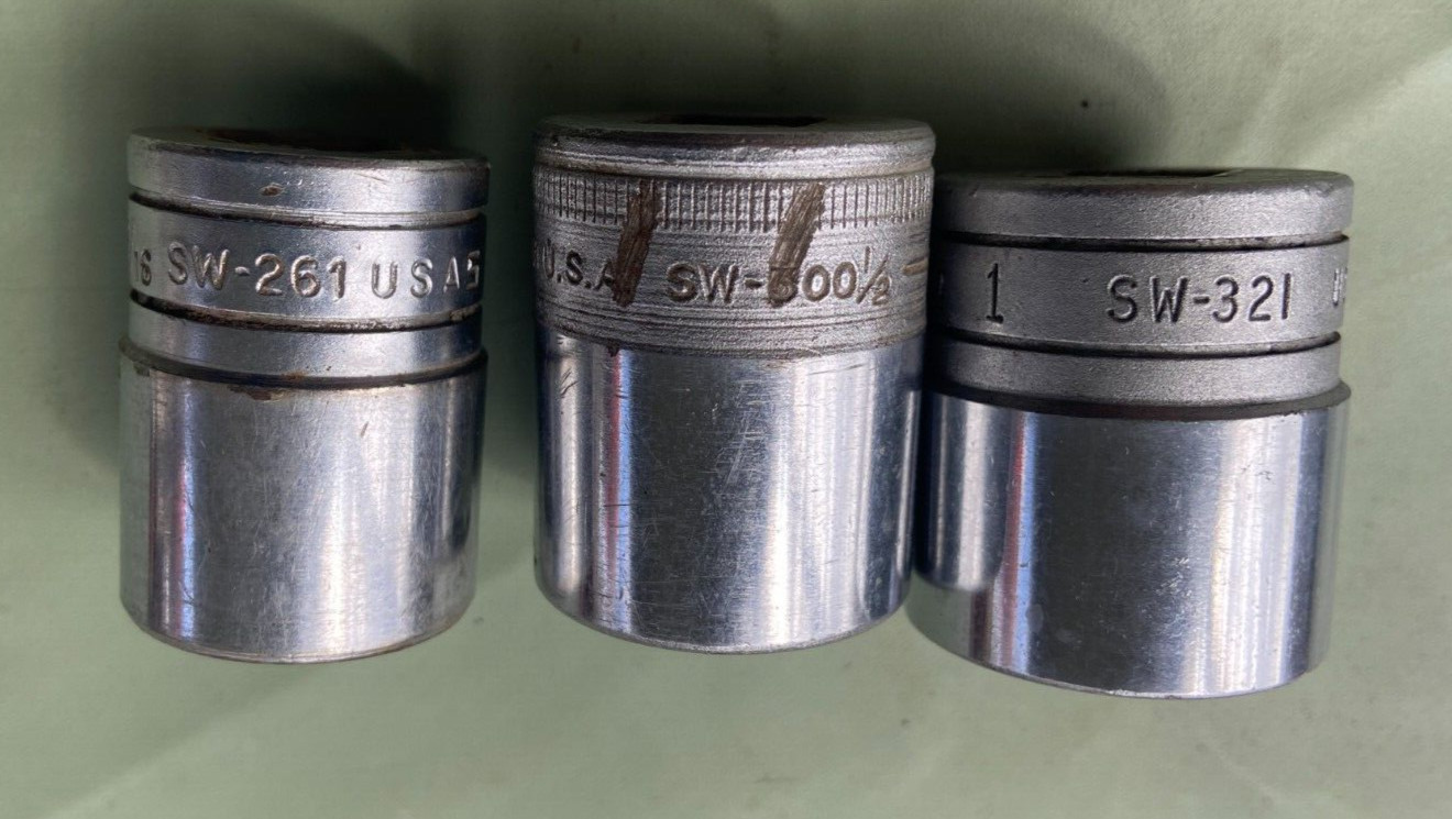 3 Snap-On 1/2 Drive 12 point SW-321 1» SW261 13/16» SW3001/2 15/16